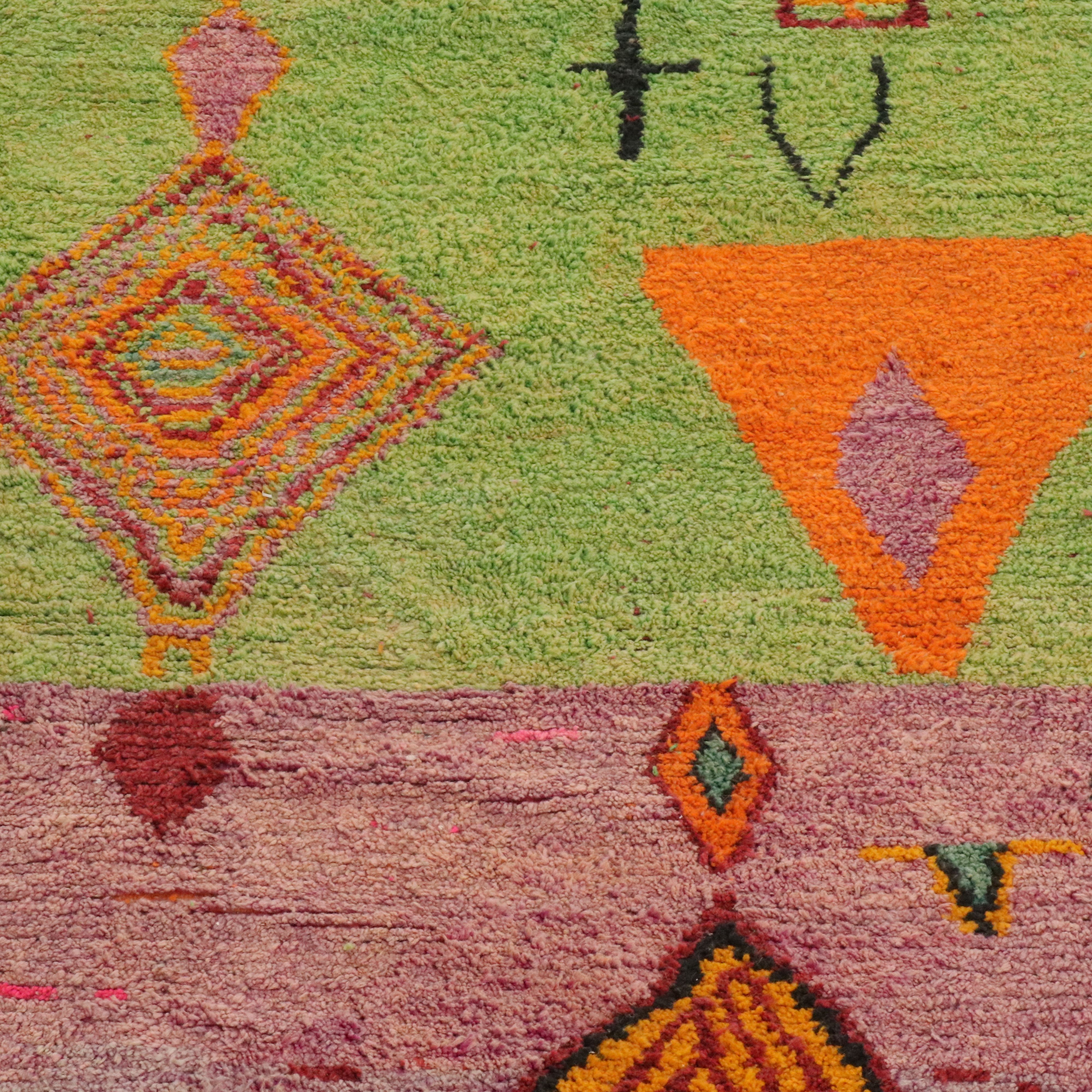 9'6 x 13'2 Hand-Knotted Moroccan Boujaad Room-Sized Rug