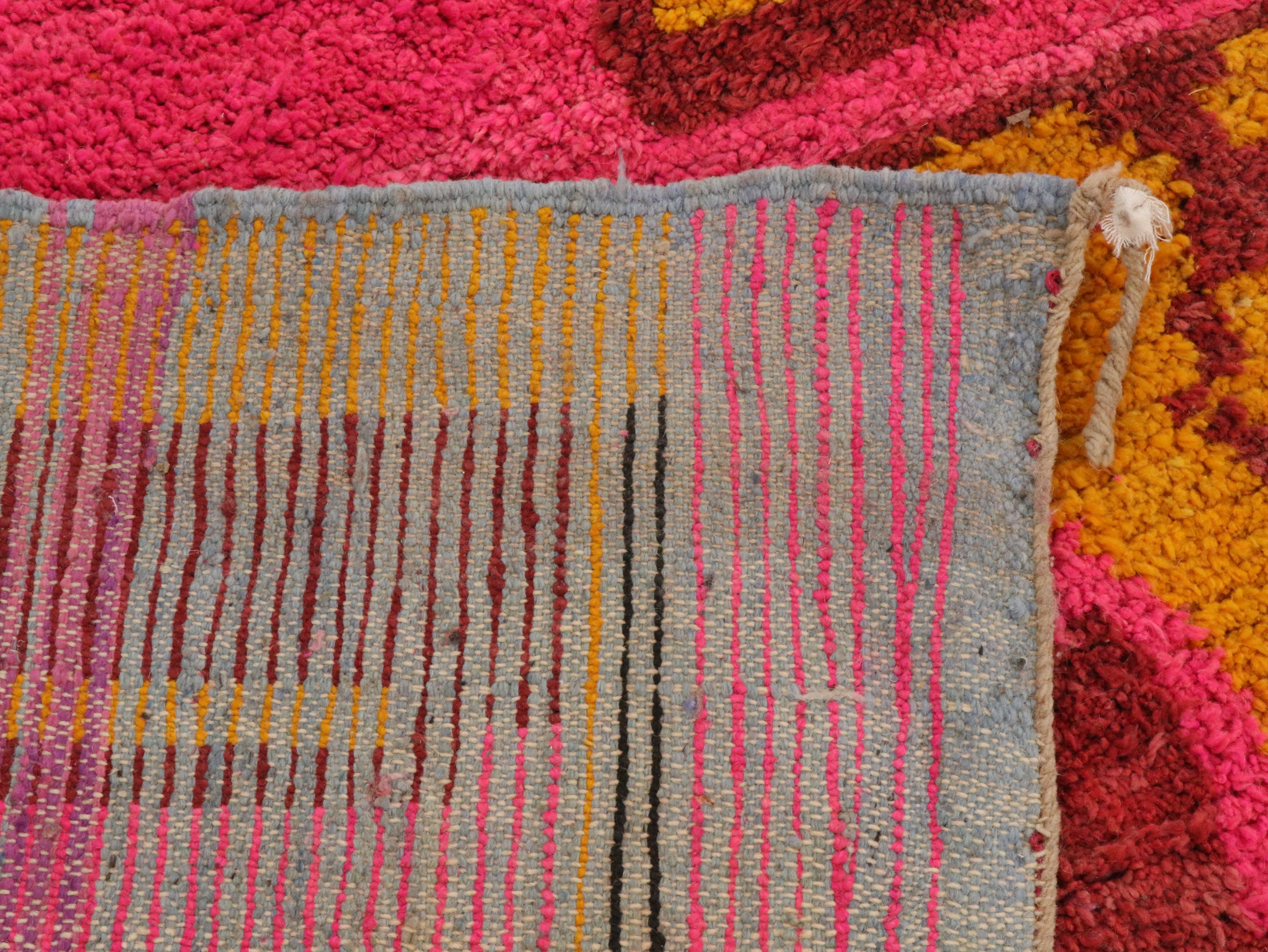 9'6 x 13'2 Hand-Knotted Moroccan Boujaad Room-Sized Rug