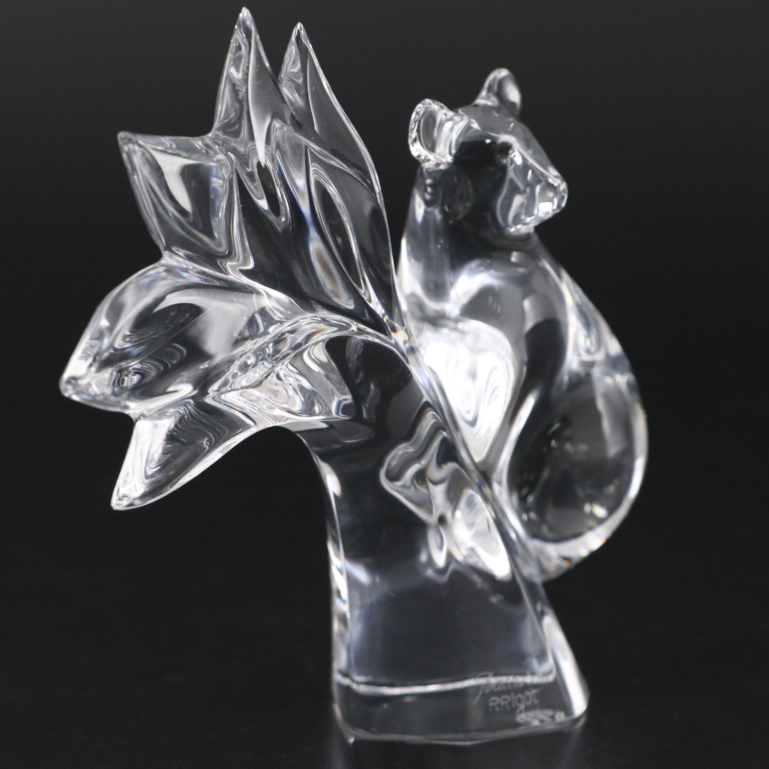 Robert Rigot for Baccarat "Koala in Palm Tree" Crystal Figurine