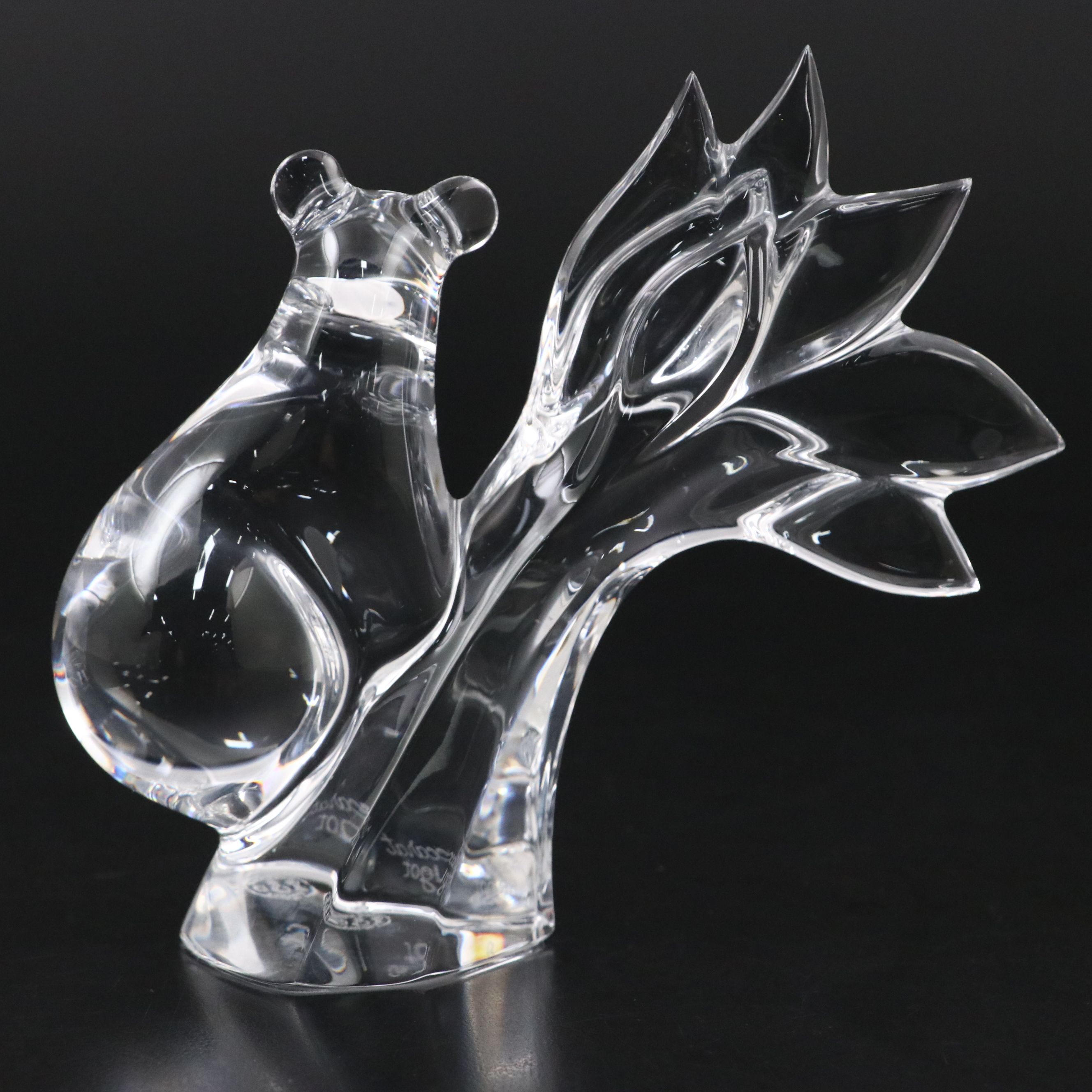 Robert Rigot for Baccarat "Koala in Palm Tree" Crystal Figurine