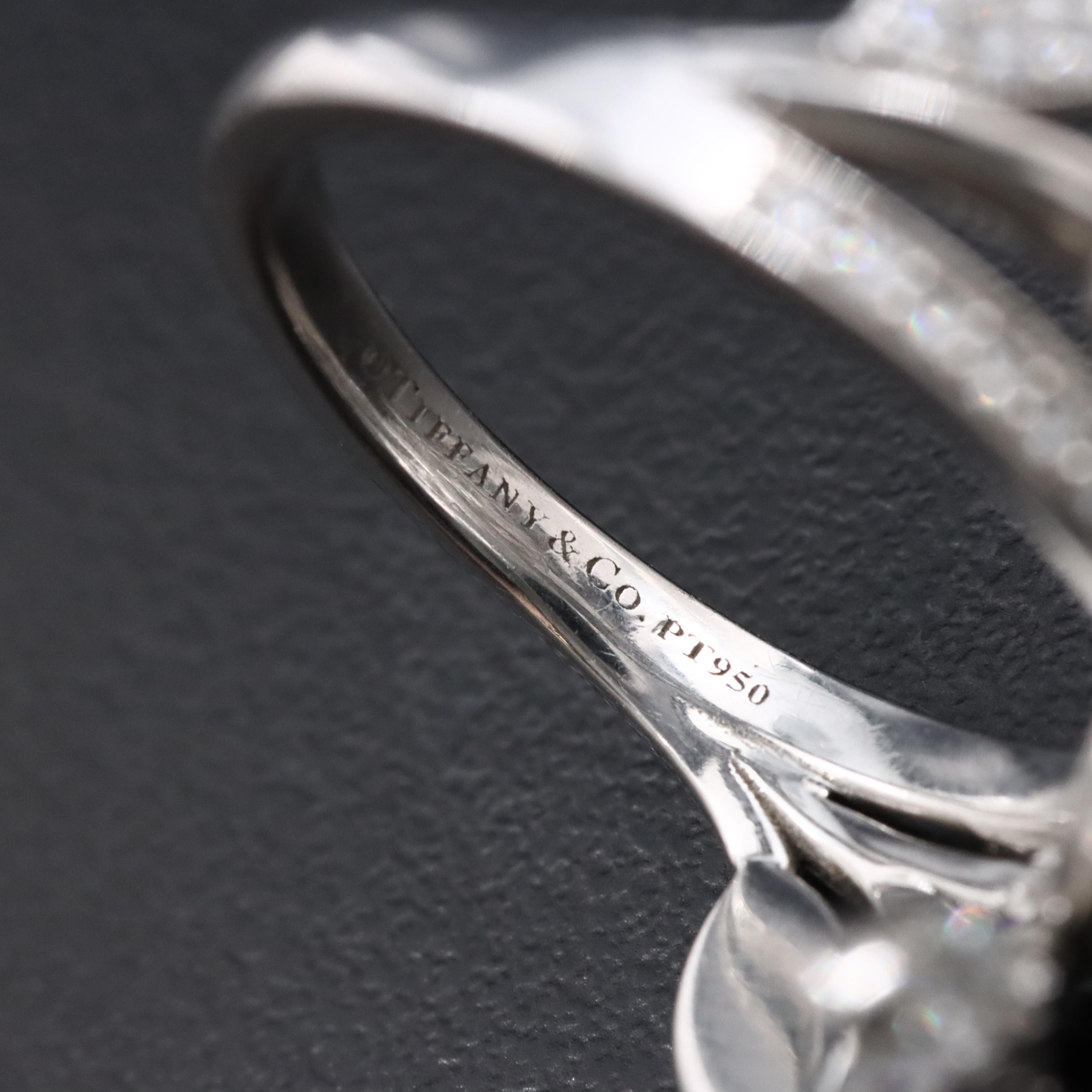 Tiffany & Co. Victoria Platinum 1.44 CTW Diamond Foliate Bypass Ring