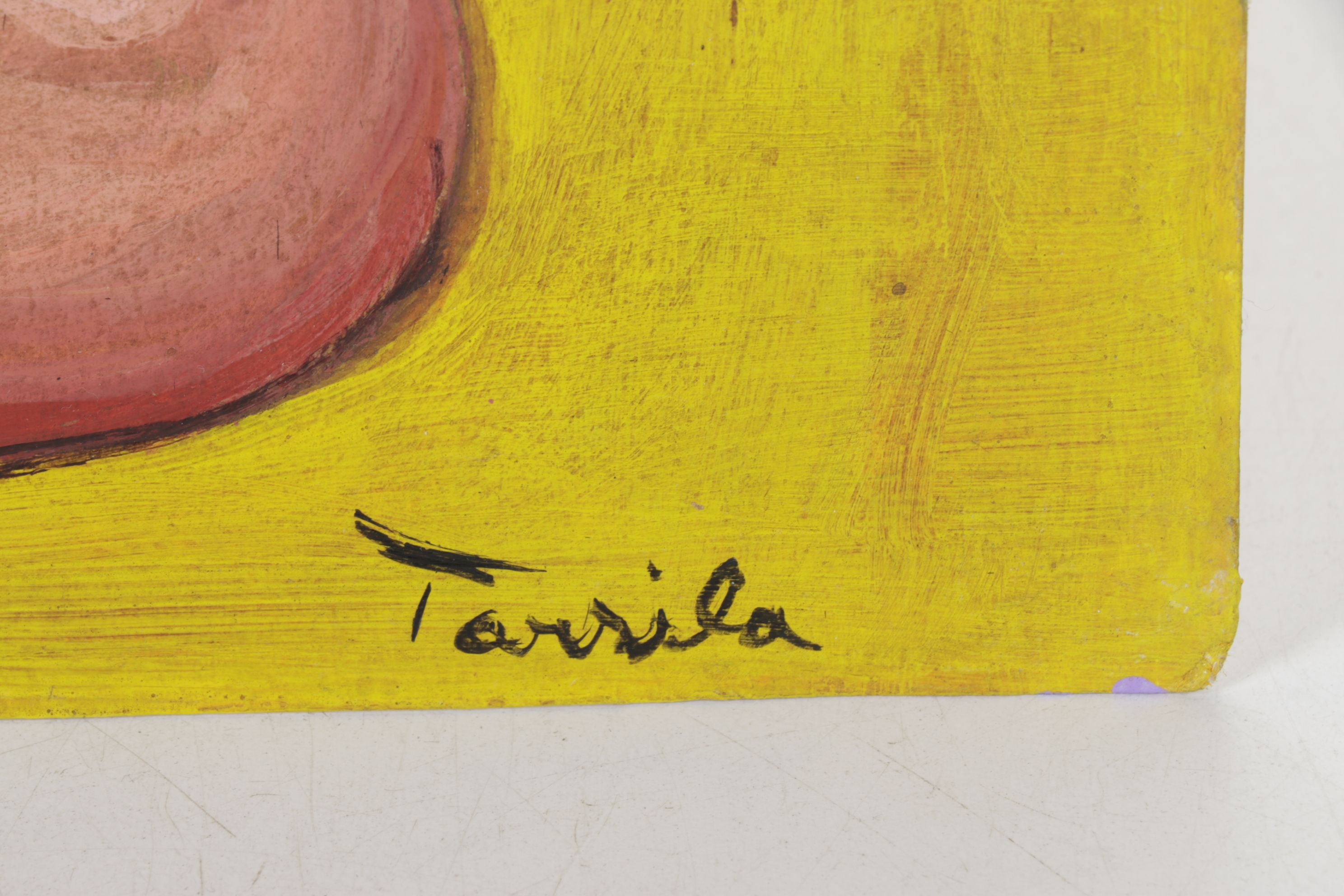 Oil Painting of Abstract Portrait of Female Figure in Style of Tarsila do Amaral