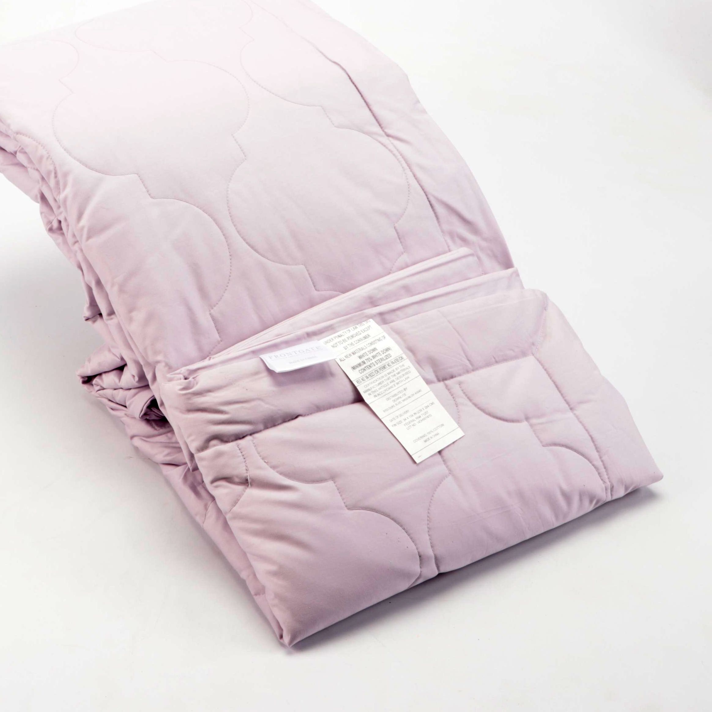 Frontgate Queen Size Down Blanket in Lavender with Parisian Inspired Clock