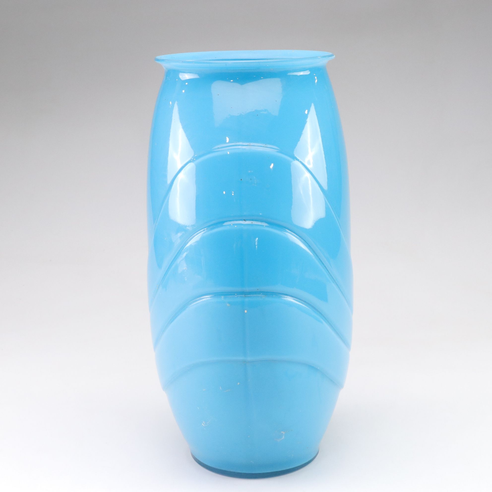 Anchor Hocking Deco Revival Cerulean Draped Glass Vase