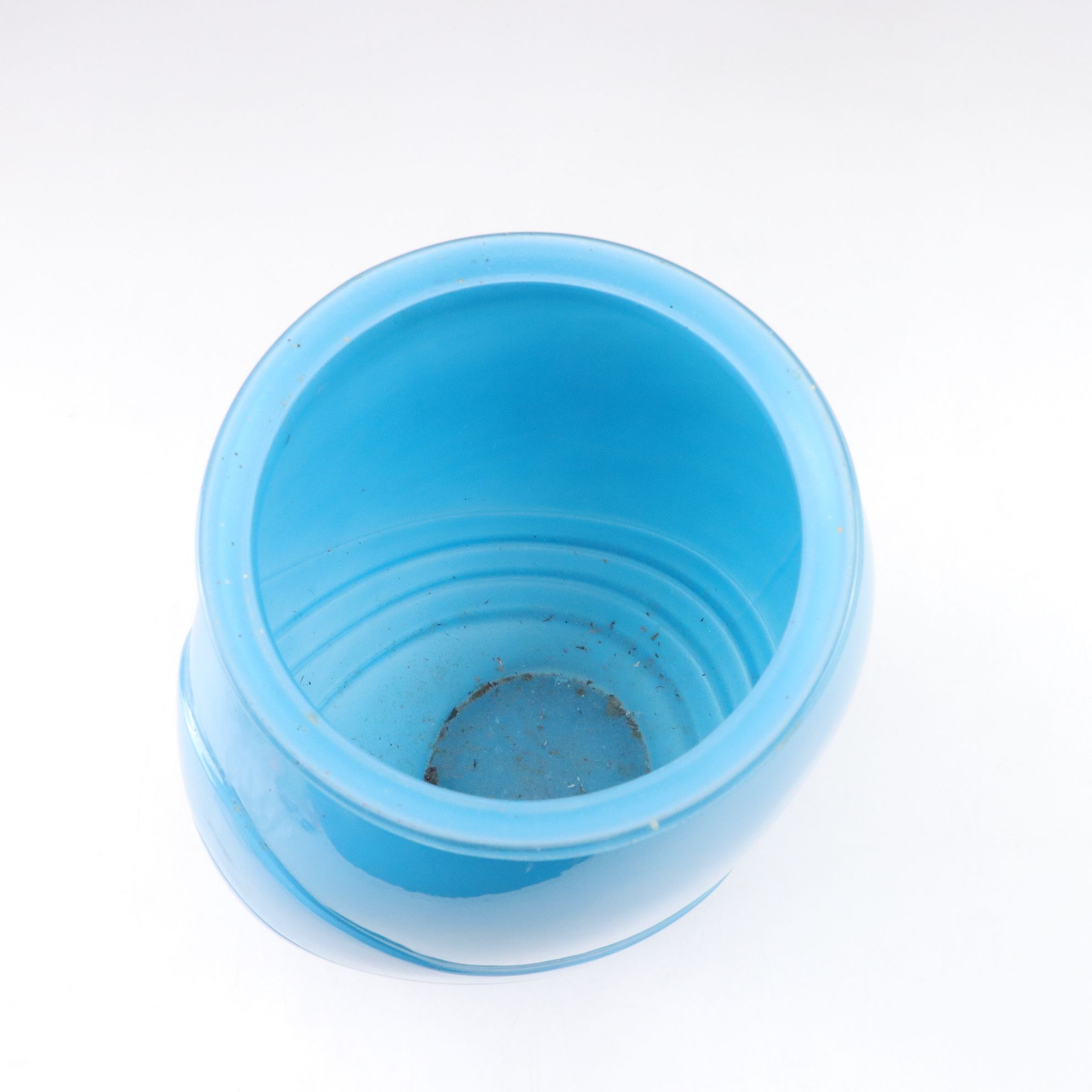 Anchor Hocking Deco Revival Cerulean Draped Glass Vase