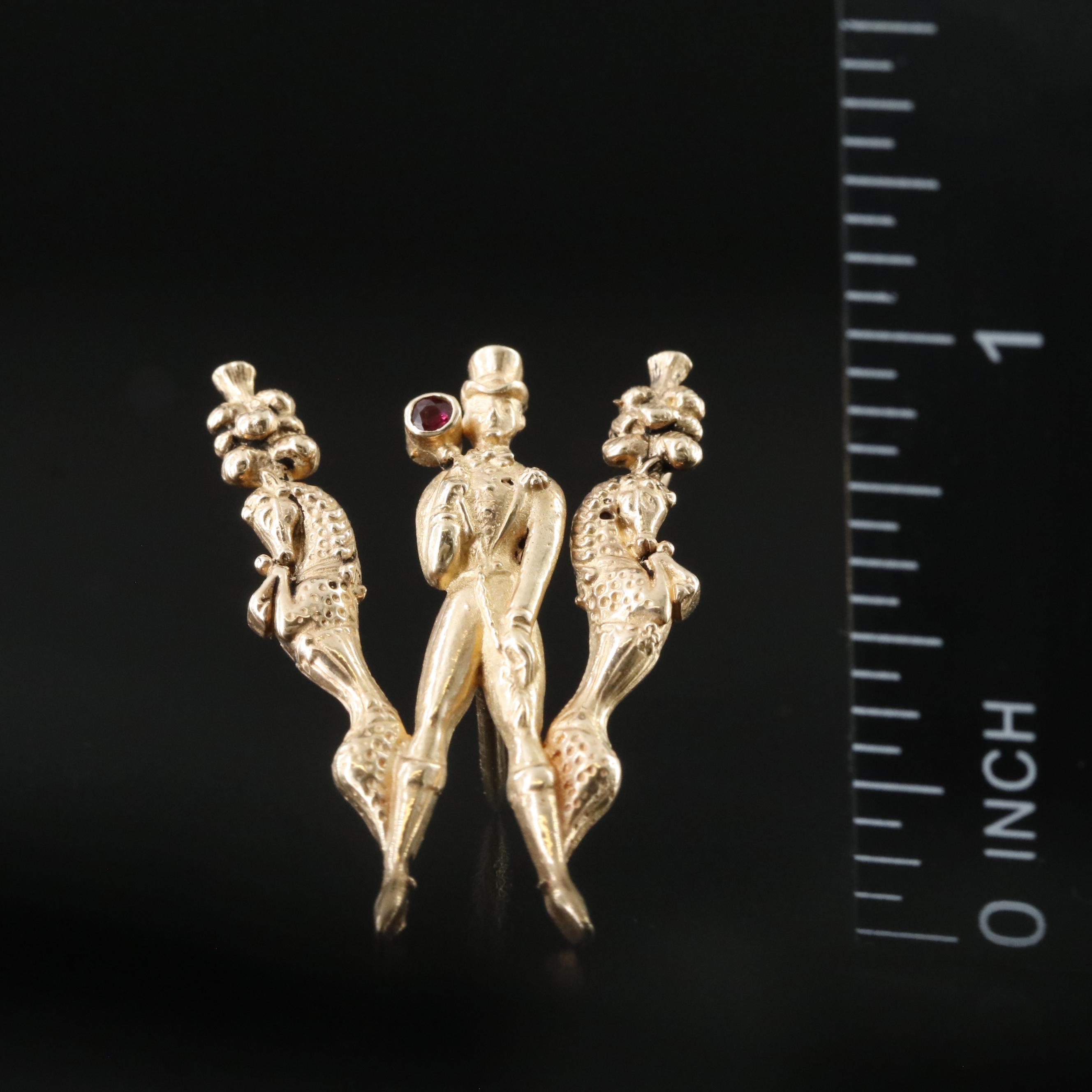 Erté 14K Alphabet Pin Including Ruby