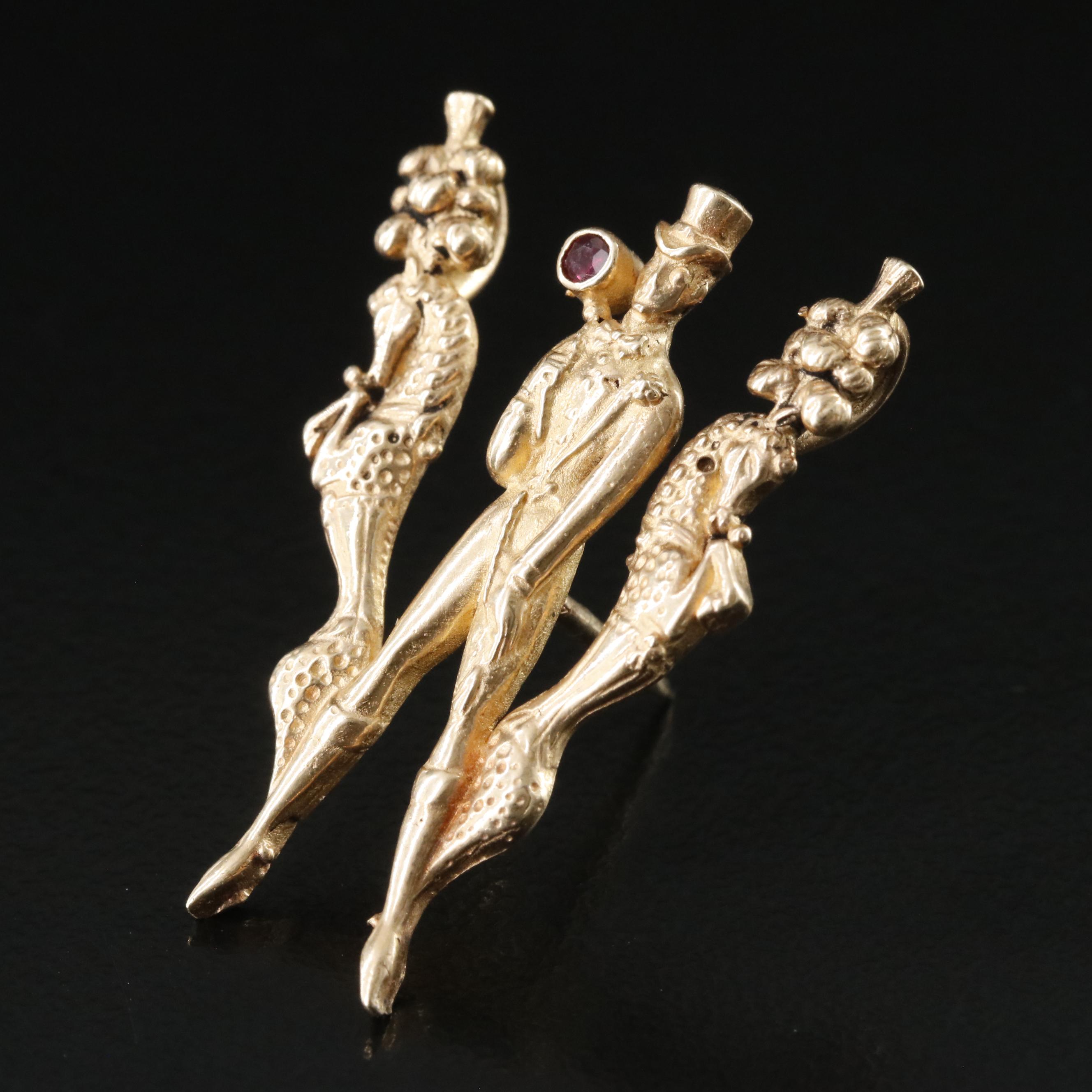Erté 14K Alphabet Pin Including Ruby
