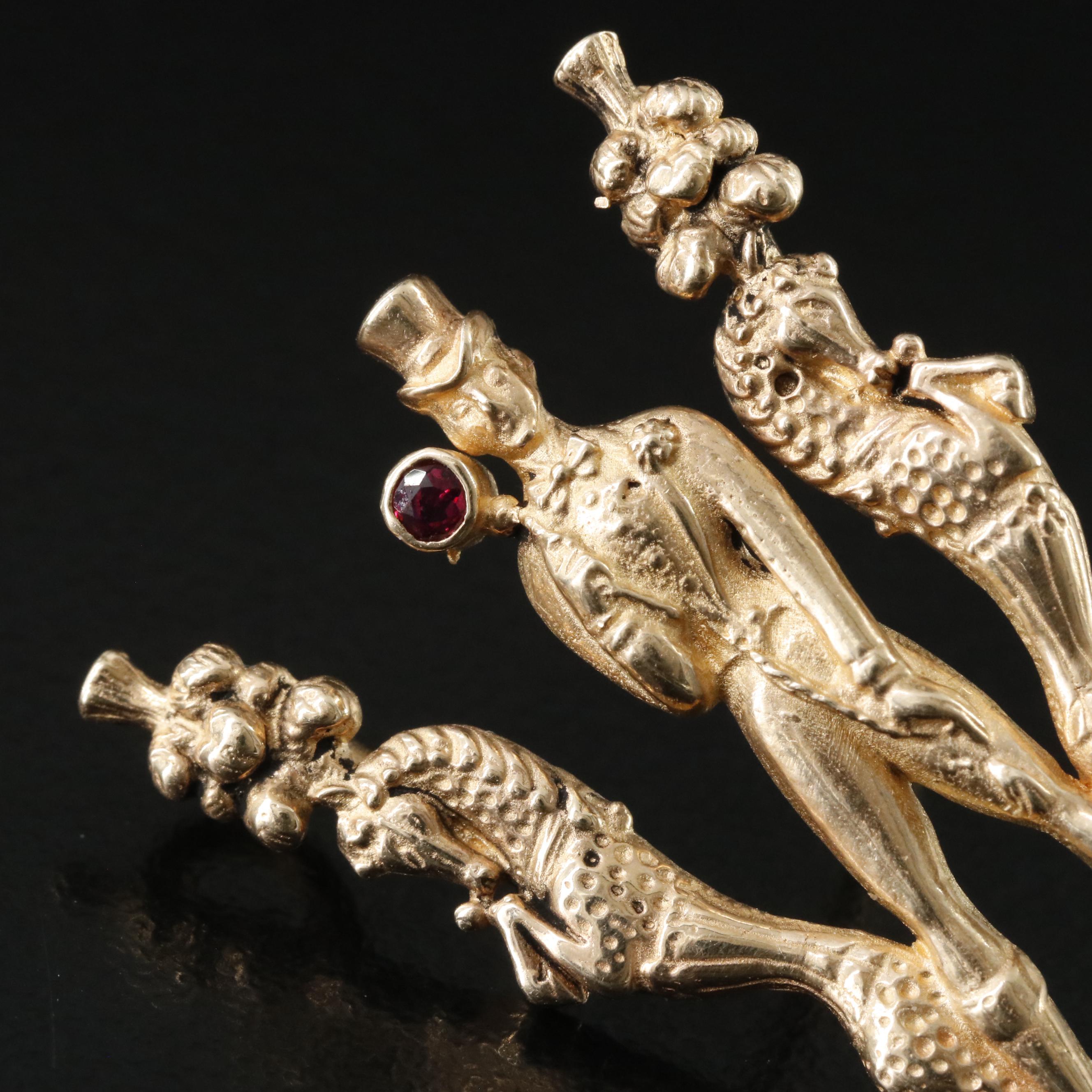 Erté 14K Alphabet Pin Including Ruby