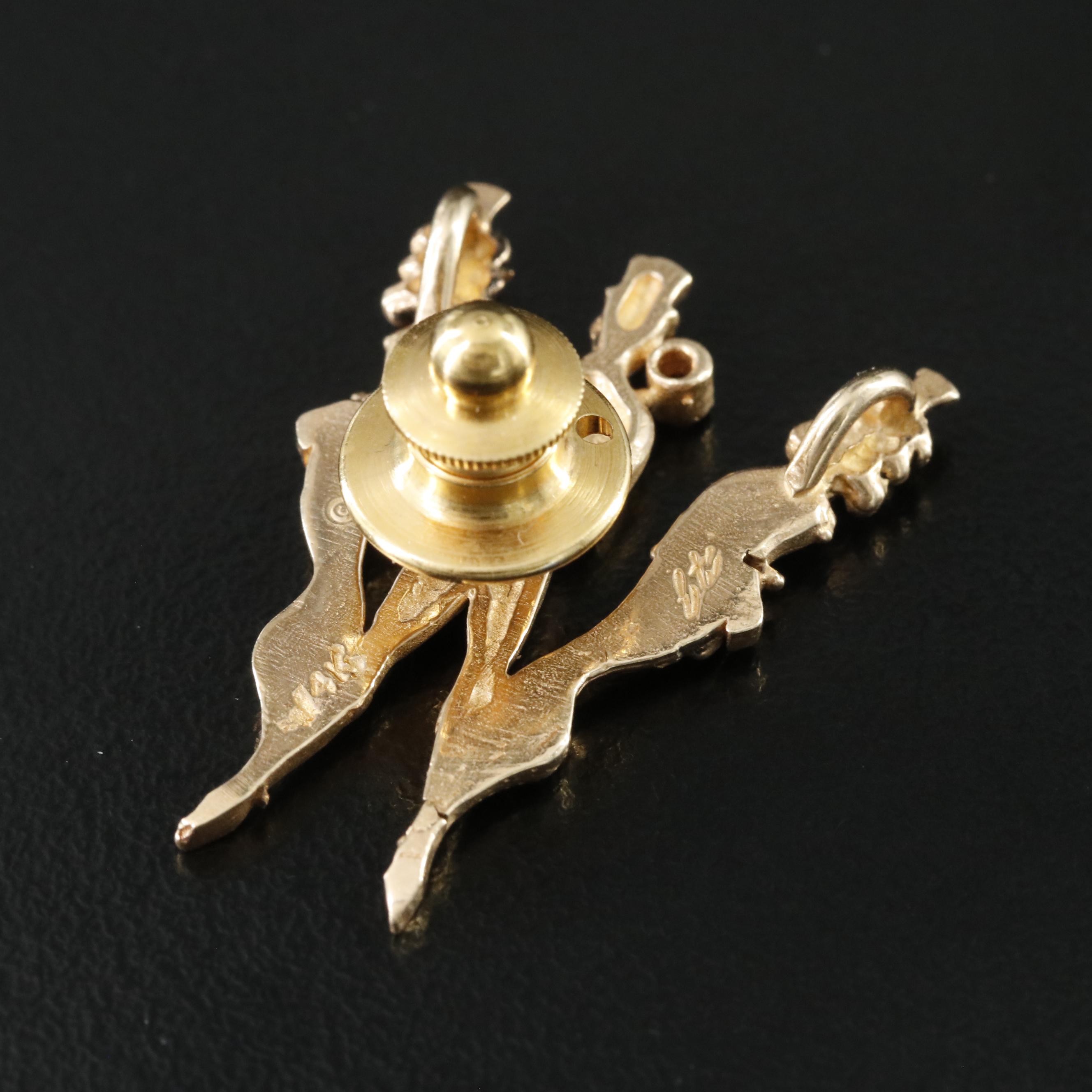 Erté 14K Alphabet Pin Including Ruby