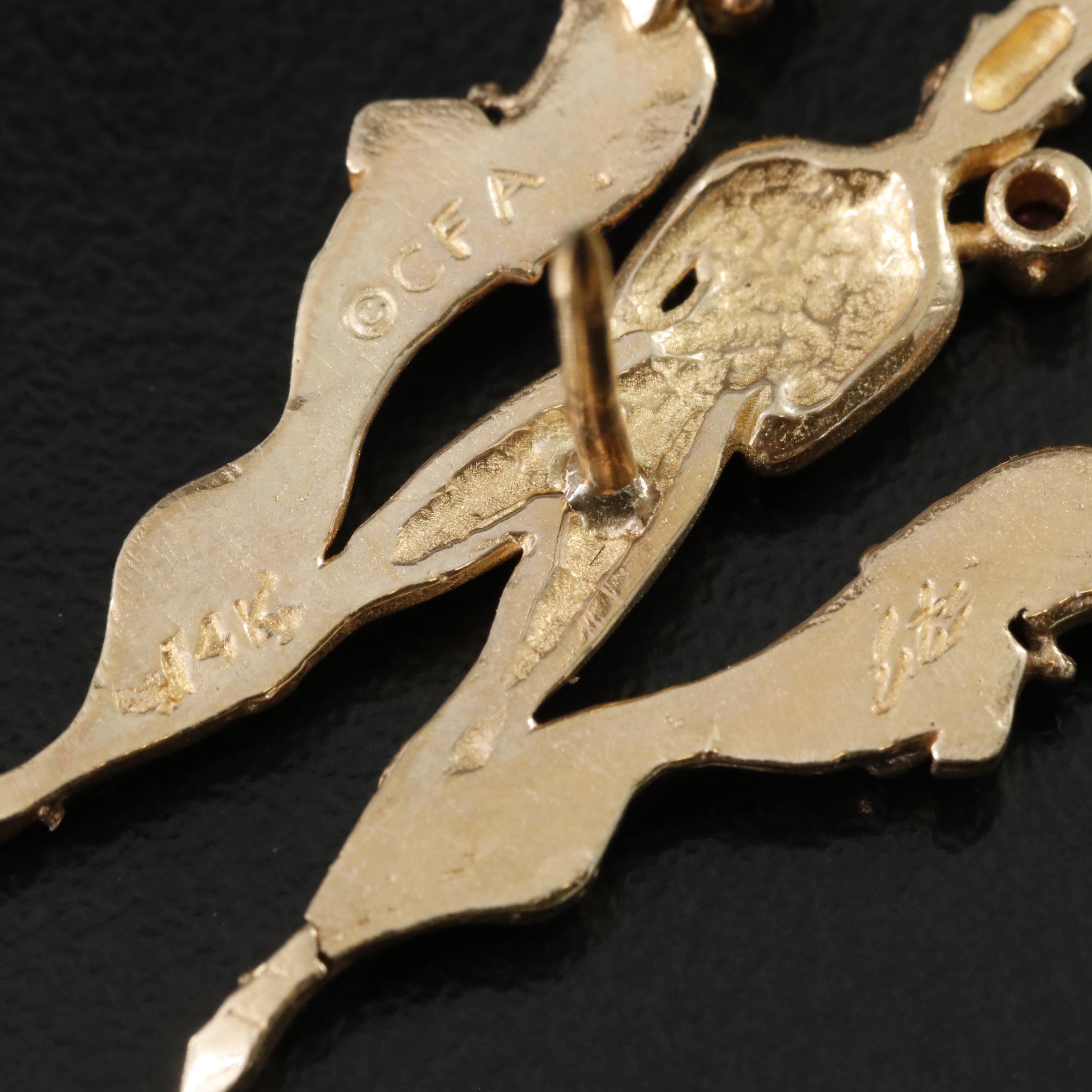 Erté 14K Alphabet Pin Including Ruby