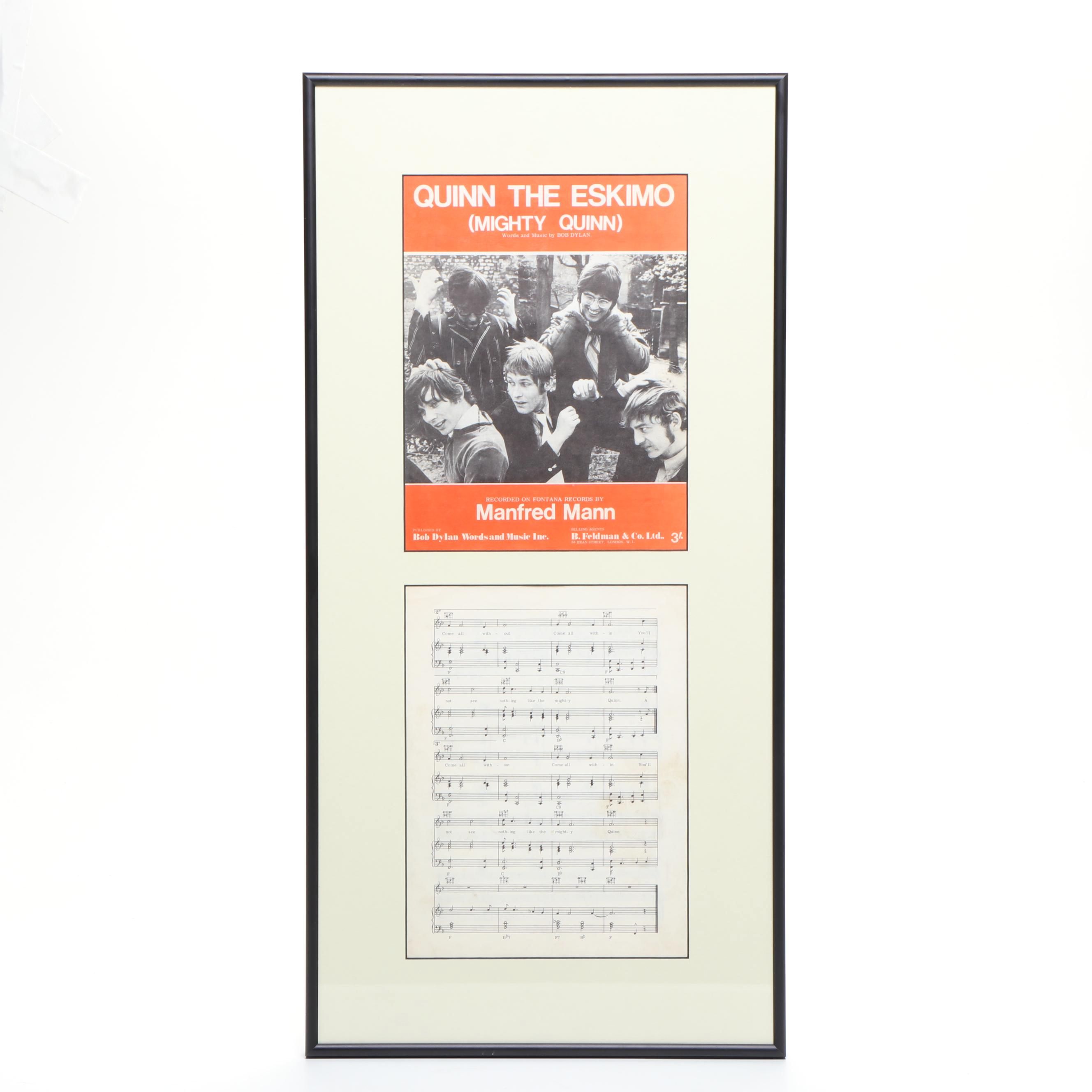 Manfred Mann with Bob Dylan "Quinn the Eskimo (Mighty Quinn)" Sheet Music