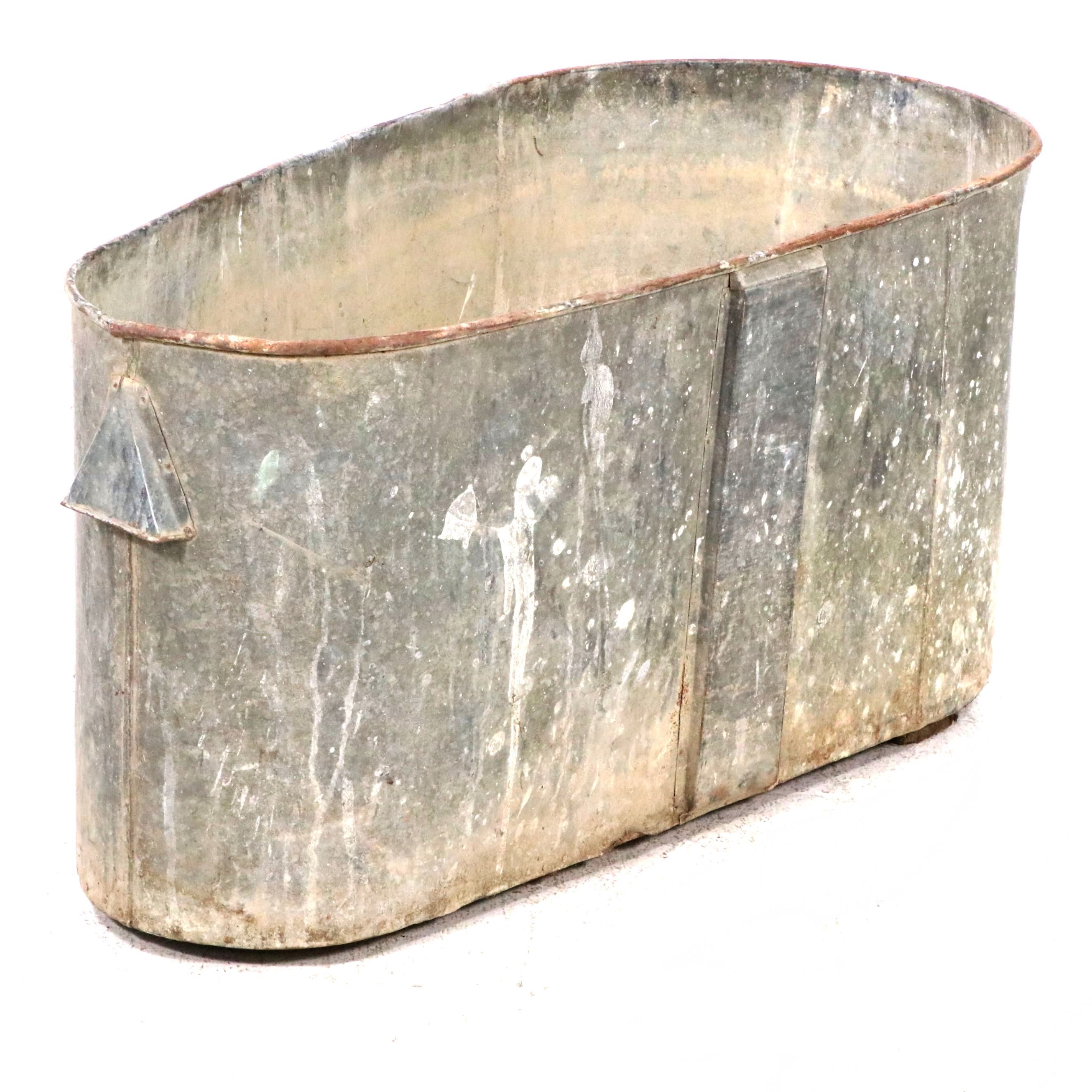 Galvanized Tin Bath, Late 19th/Early 20th Century
