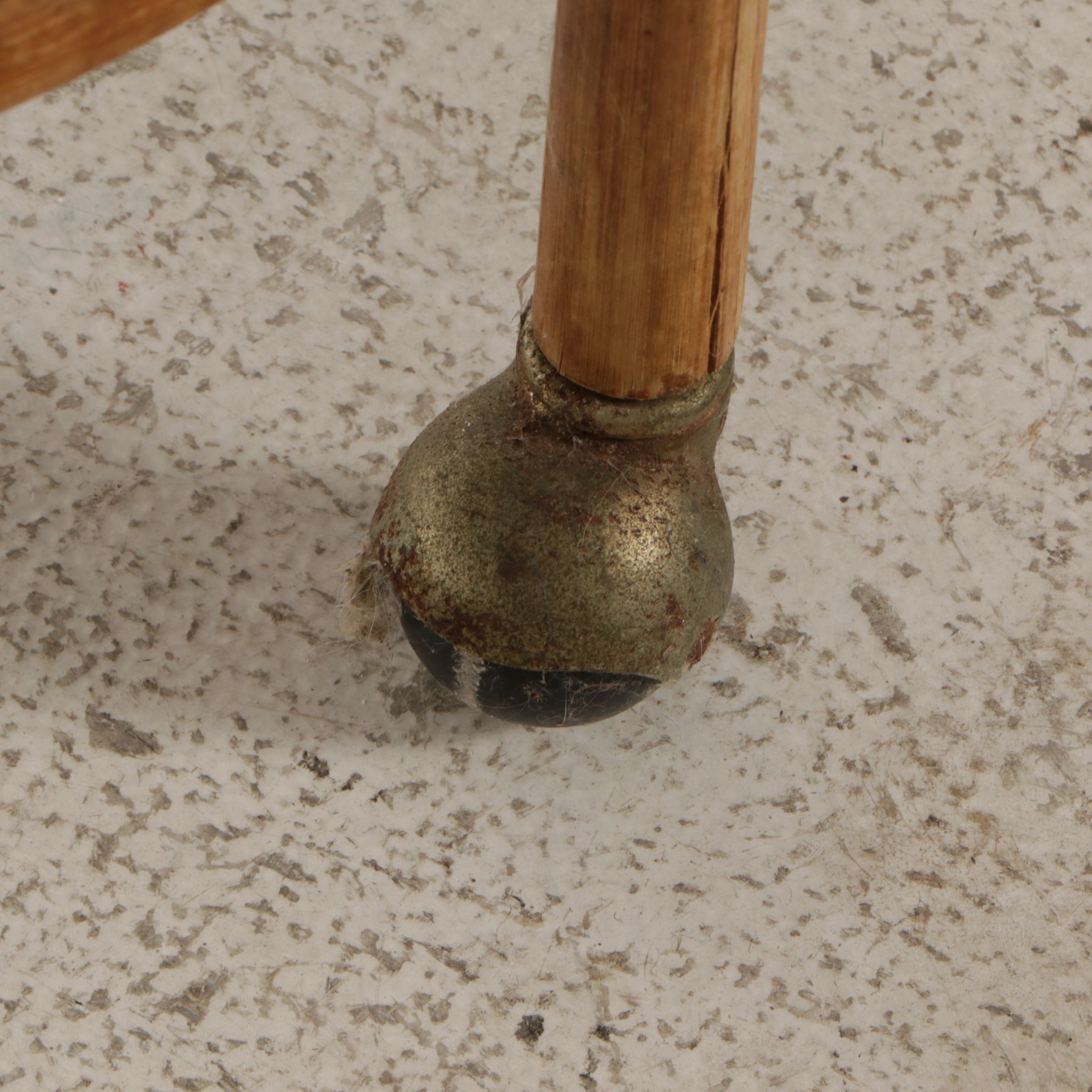 Mid Century Modern Bent Rattan Glass-Top Bar Cart