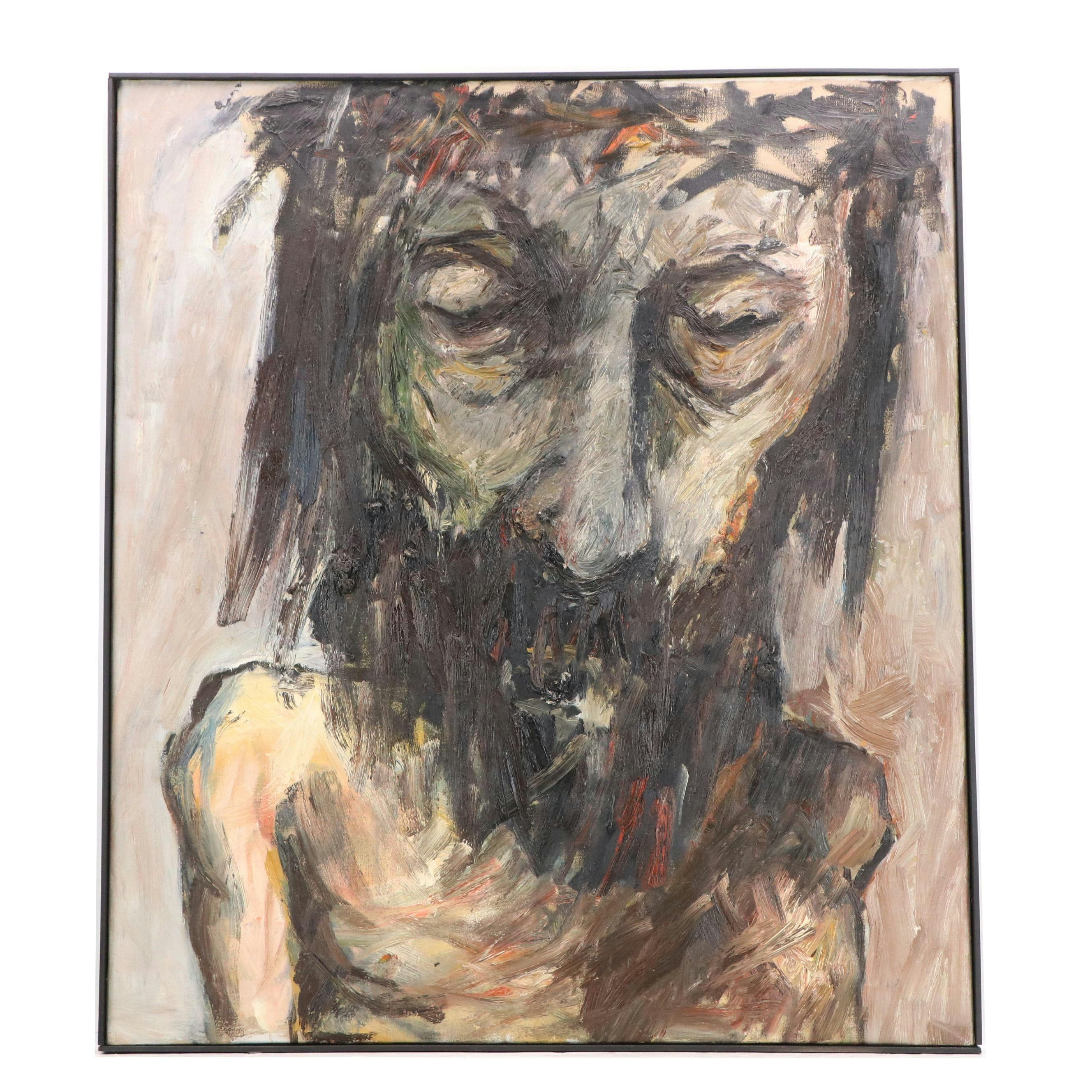 James Bruch Expressionist Oil Painting of Passion Scene