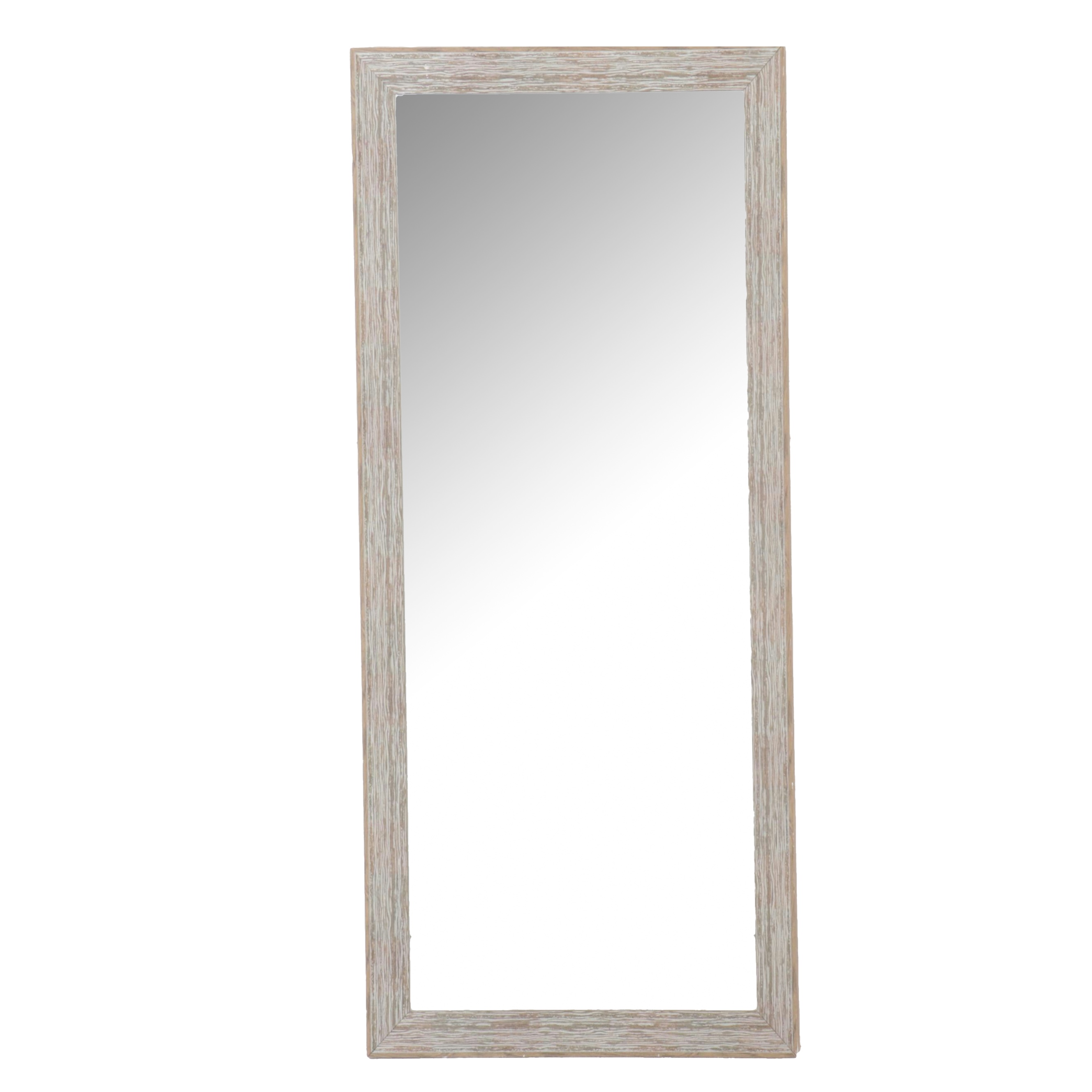 Contemporary Distressed Wooden Frame Full-Length Wall Mirror