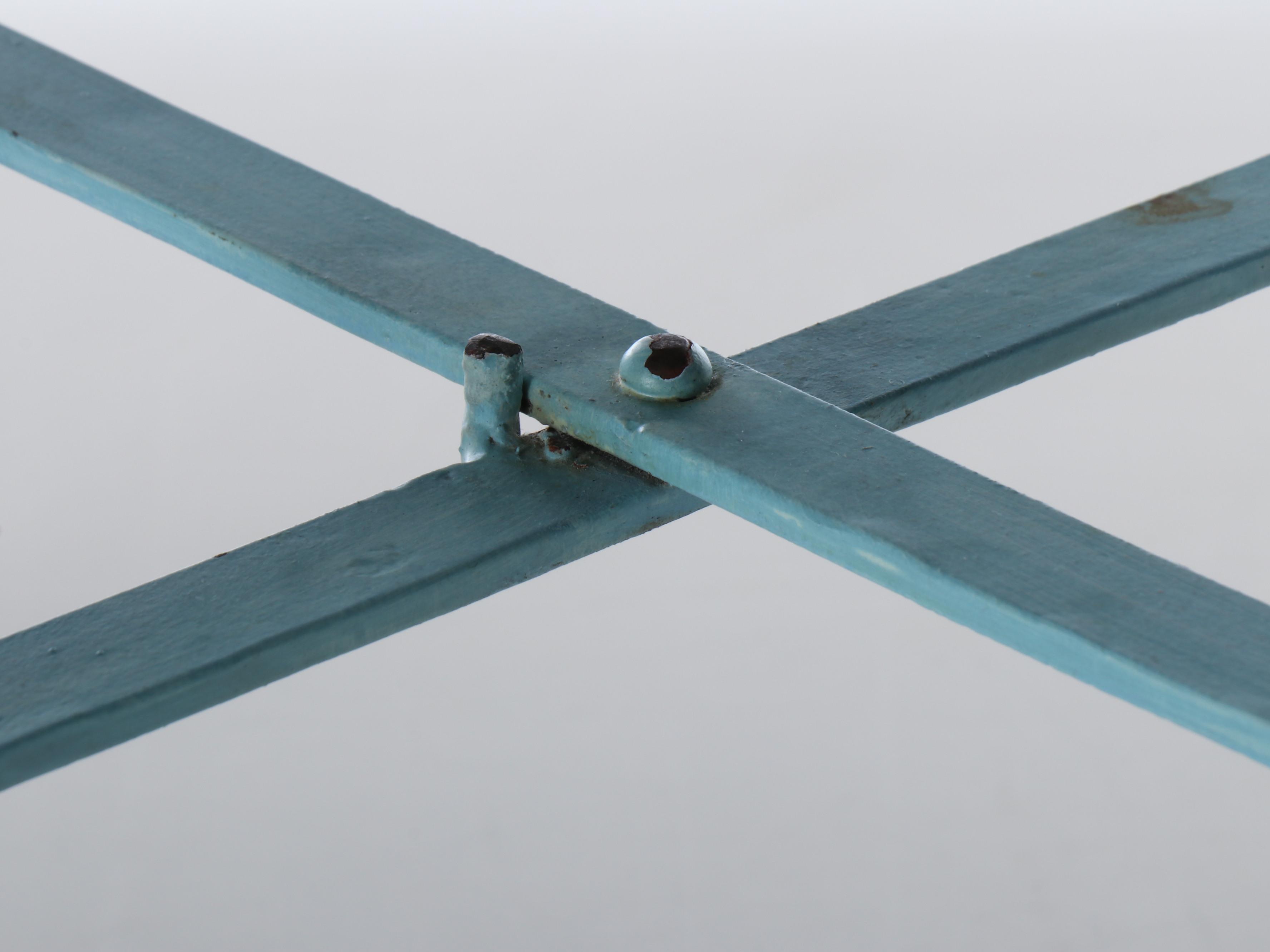 Hollywood Regency Paint-Decorated Metal and Wood Tray Table, Mid-20th Century