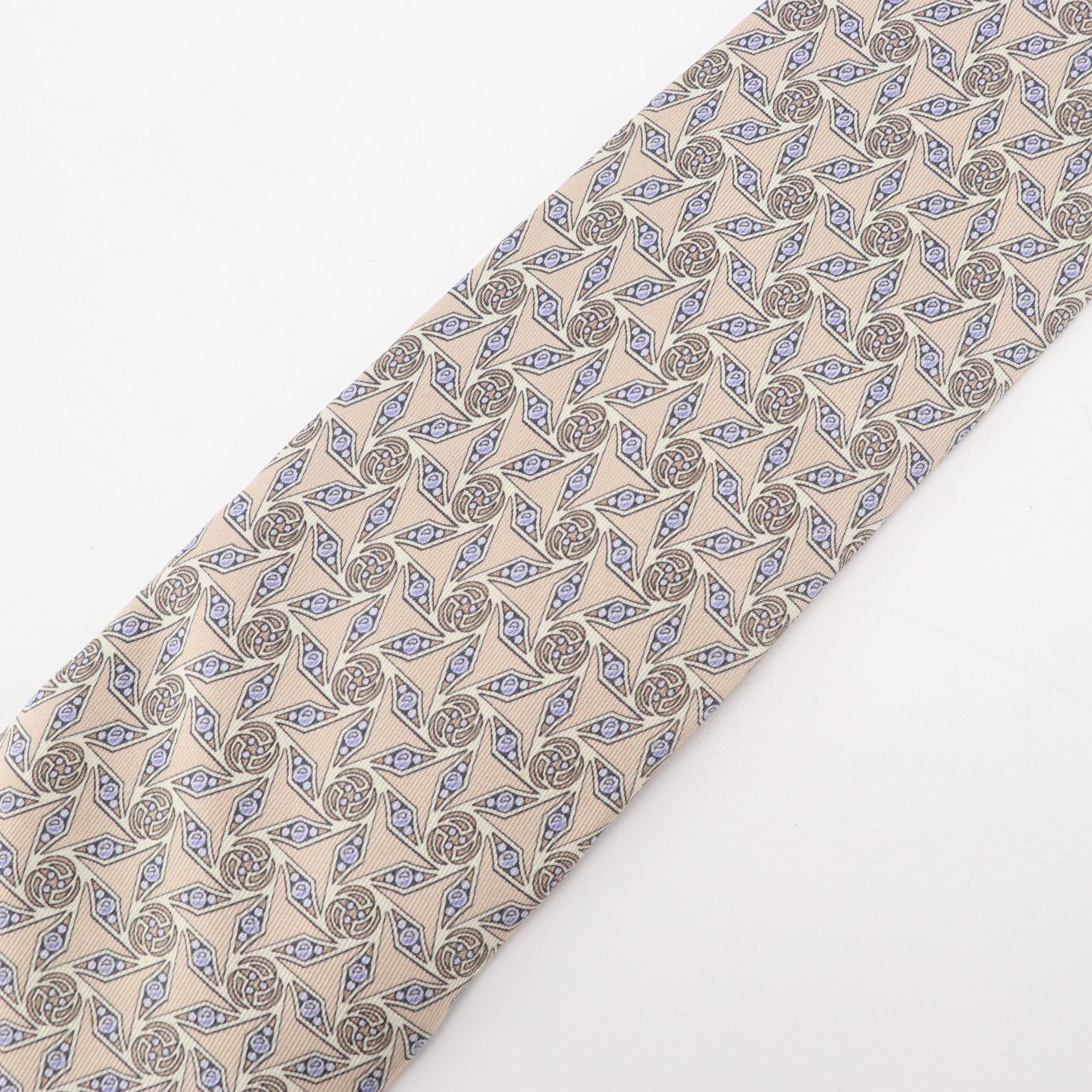 Hermès Silk Printed and Boxelder Chicago Architecture Foundation Silk Neckties