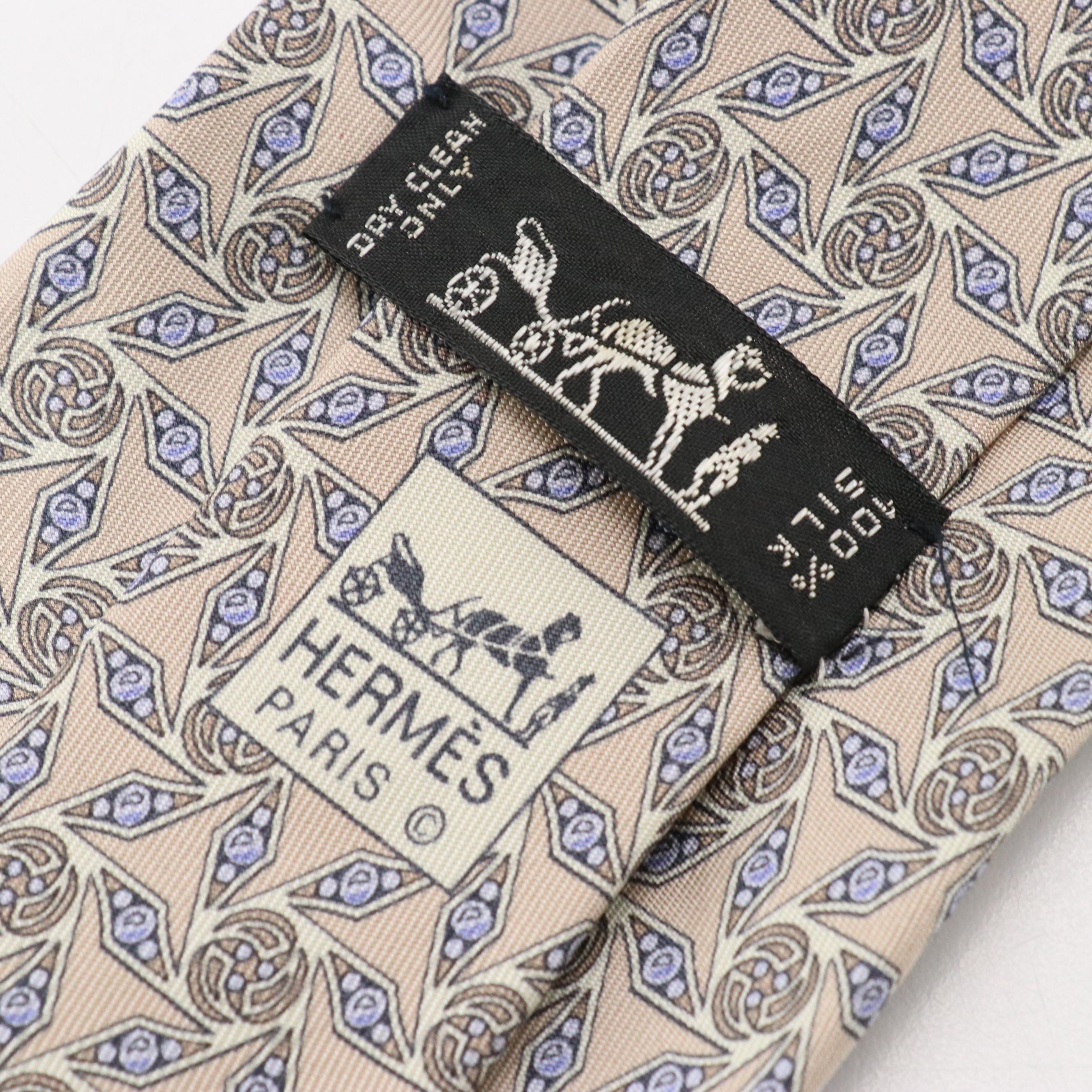 Hermès Silk Printed and Boxelder Chicago Architecture Foundation Silk Neckties