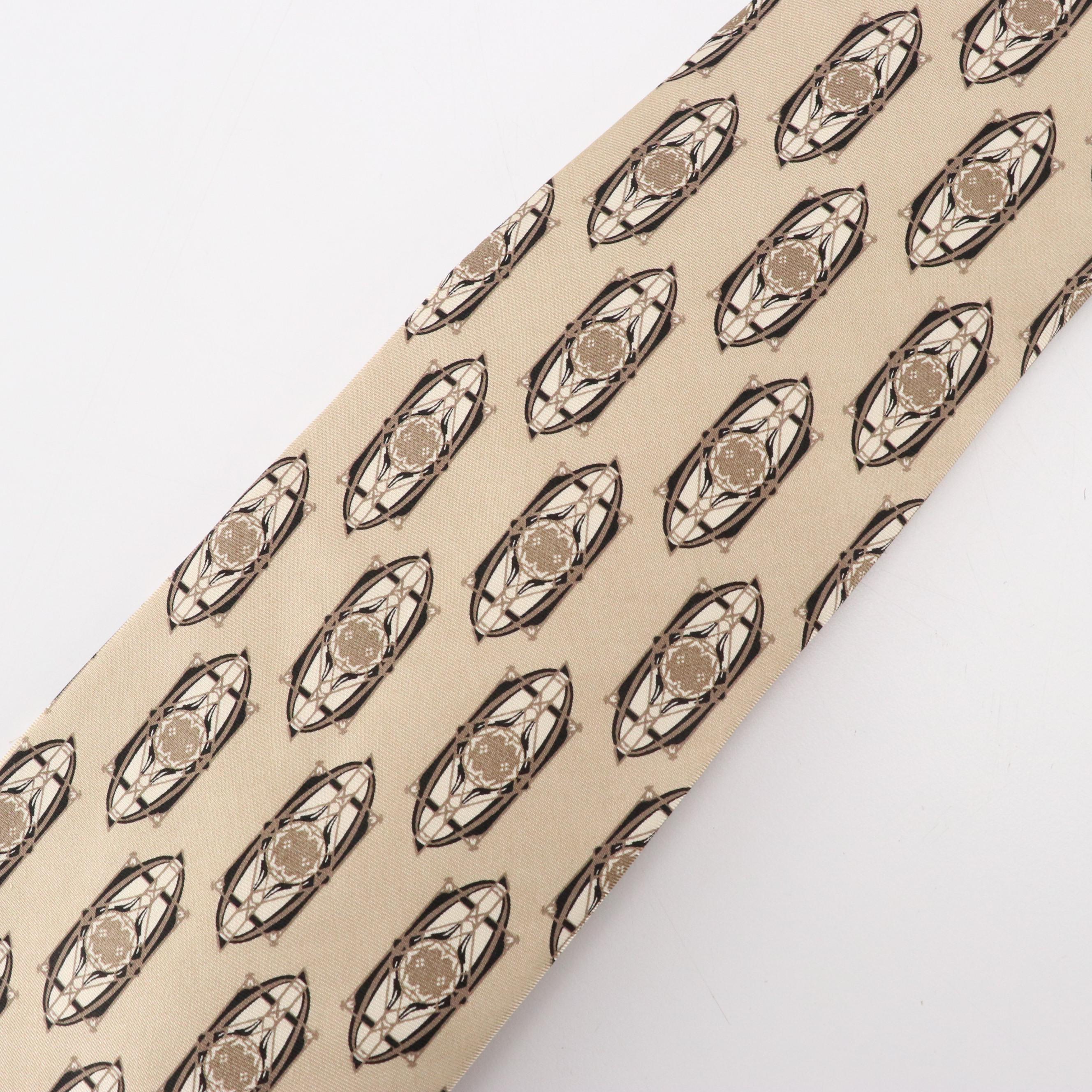 Hermès Silk Printed and Boxelder Chicago Architecture Foundation Silk Neckties