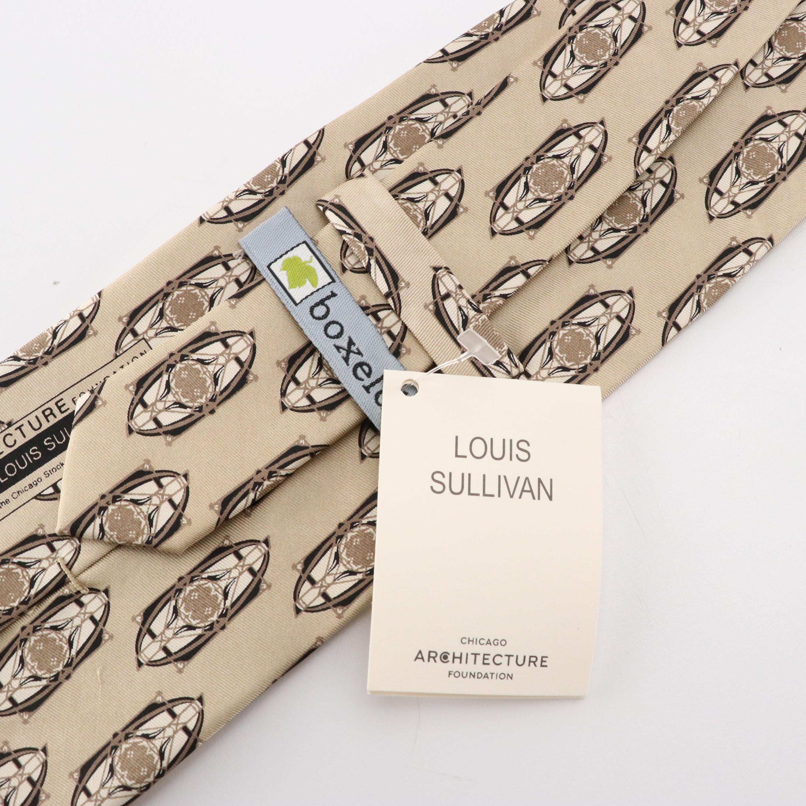 Hermès Silk Printed and Boxelder Chicago Architecture Foundation Silk Neckties