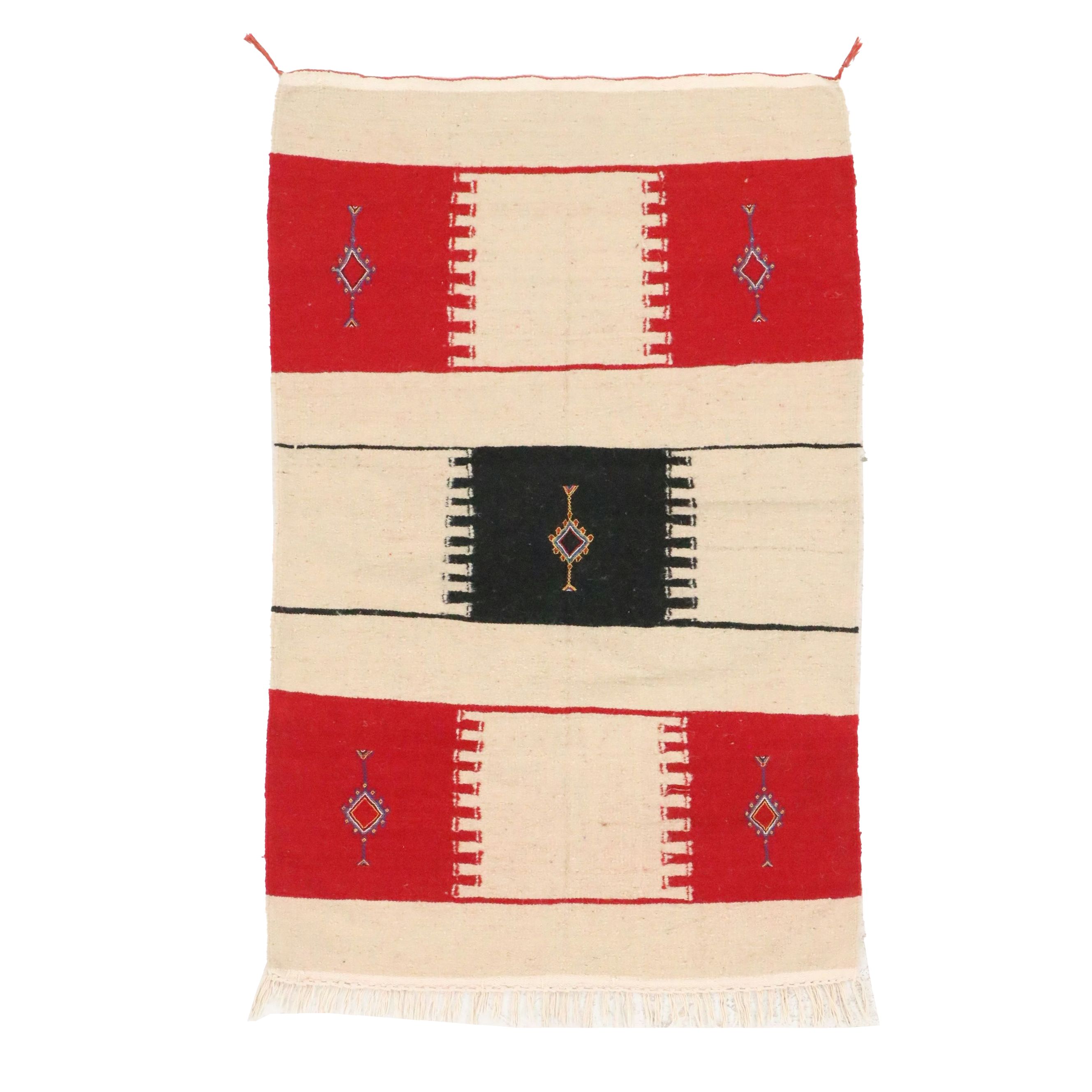 3'2 x 5' Handwoven Moroccan Block Pattern Accent Rug