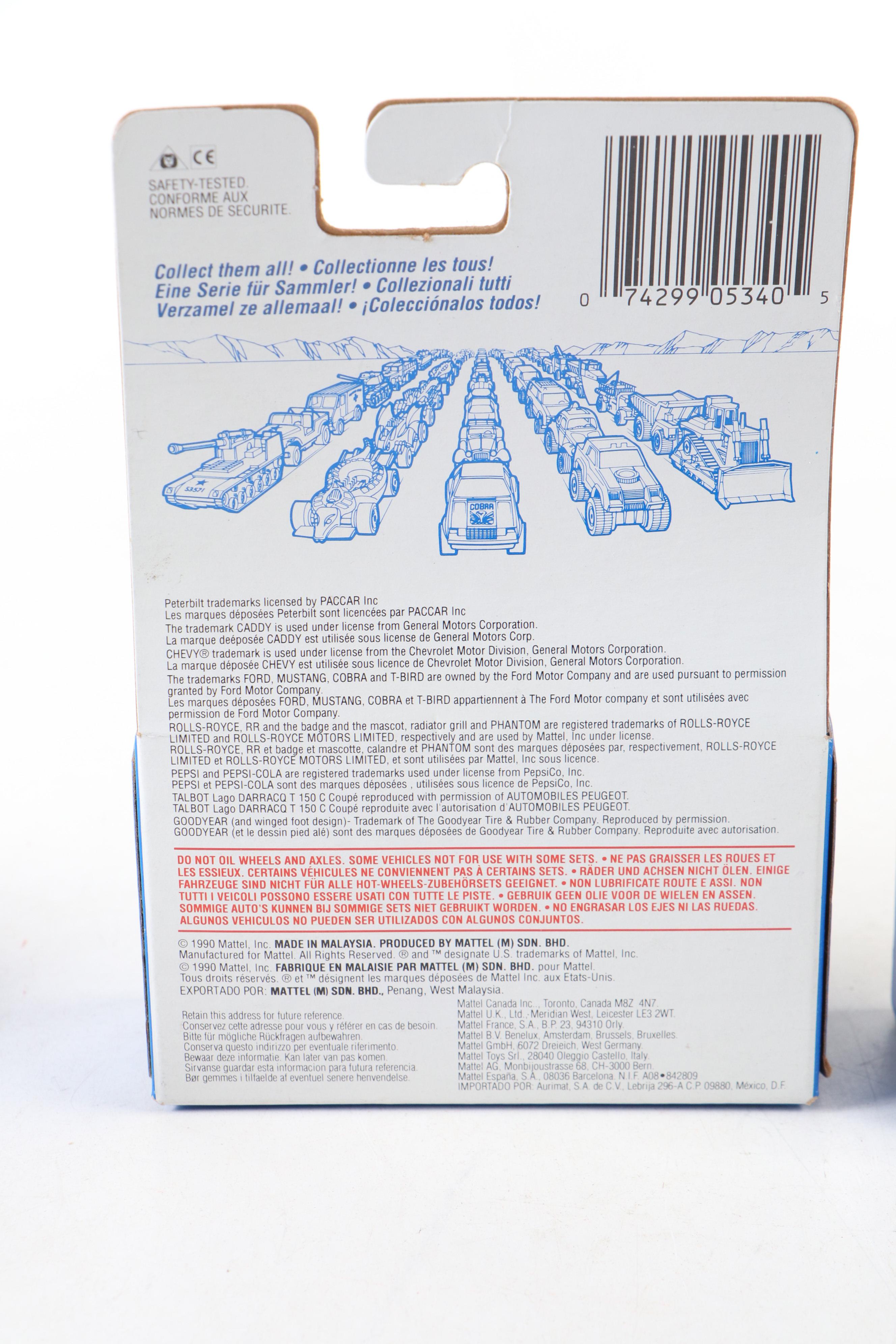 Hot Wheels "Ice Cream Truck" "Delivery Truck" and More Toy Cars, 1990–1991