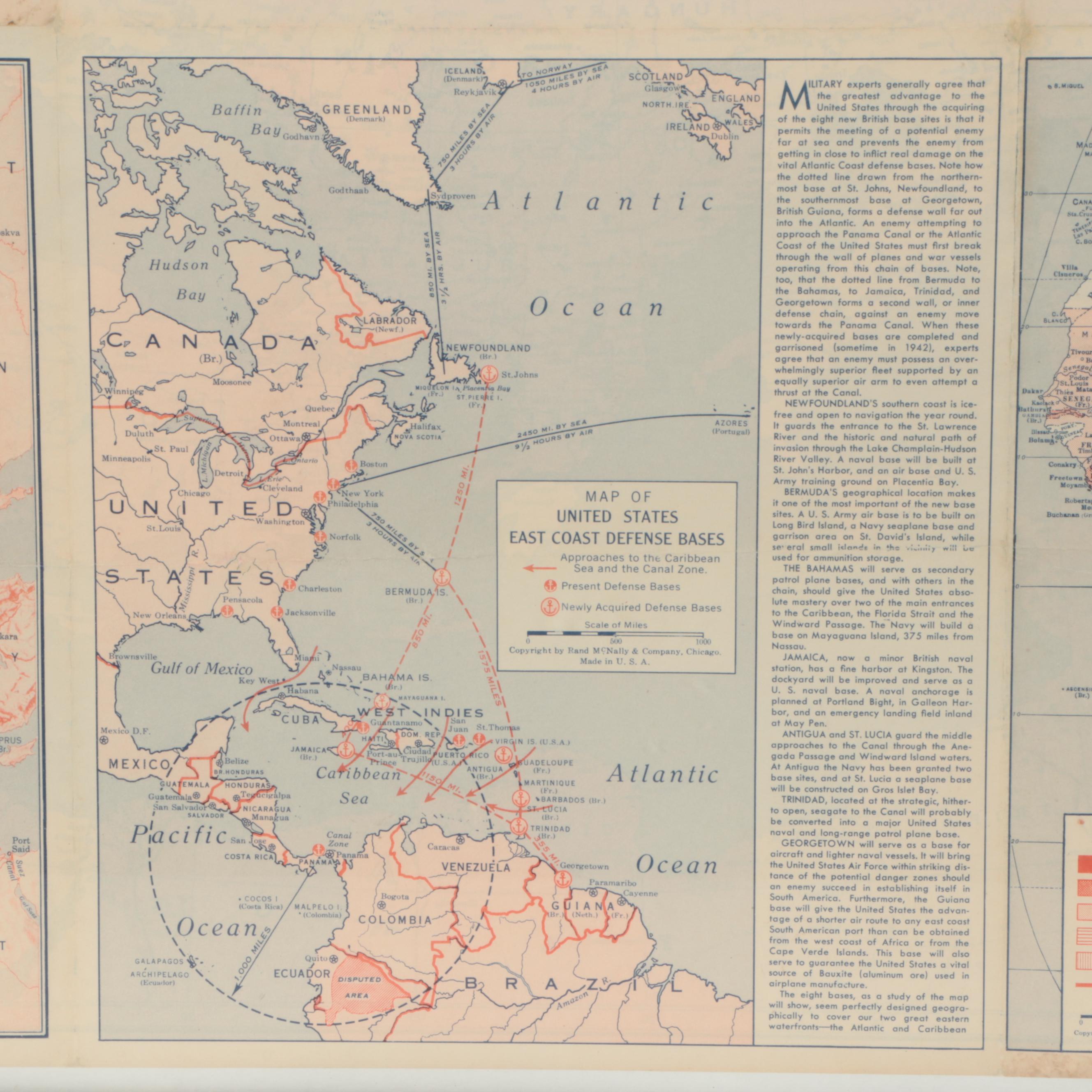 Framed Richfield "World-Wide News Map," Mid-20th Century