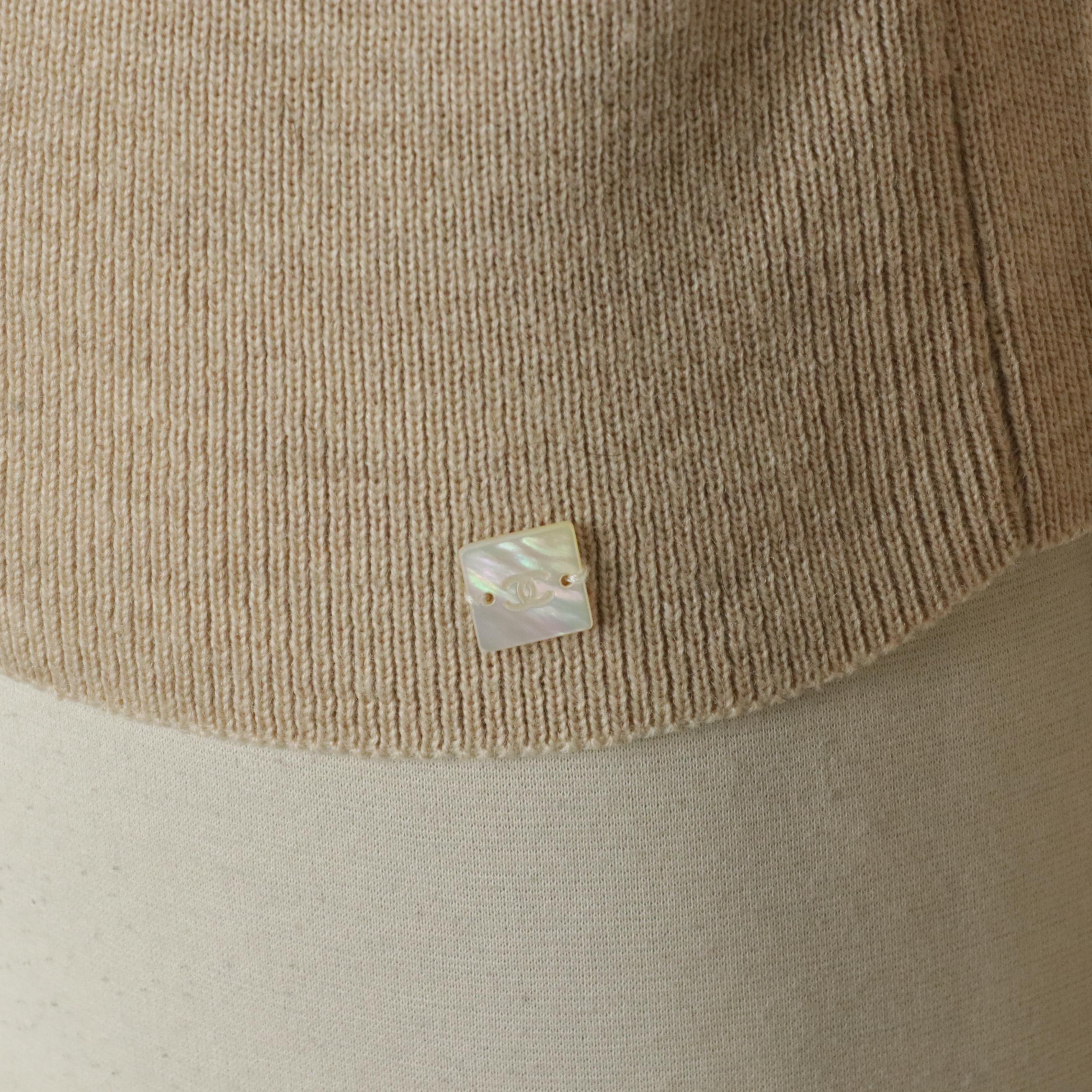 Chanel Chunky Chocolate Bar Knit Wool Turtleneck, 2000s