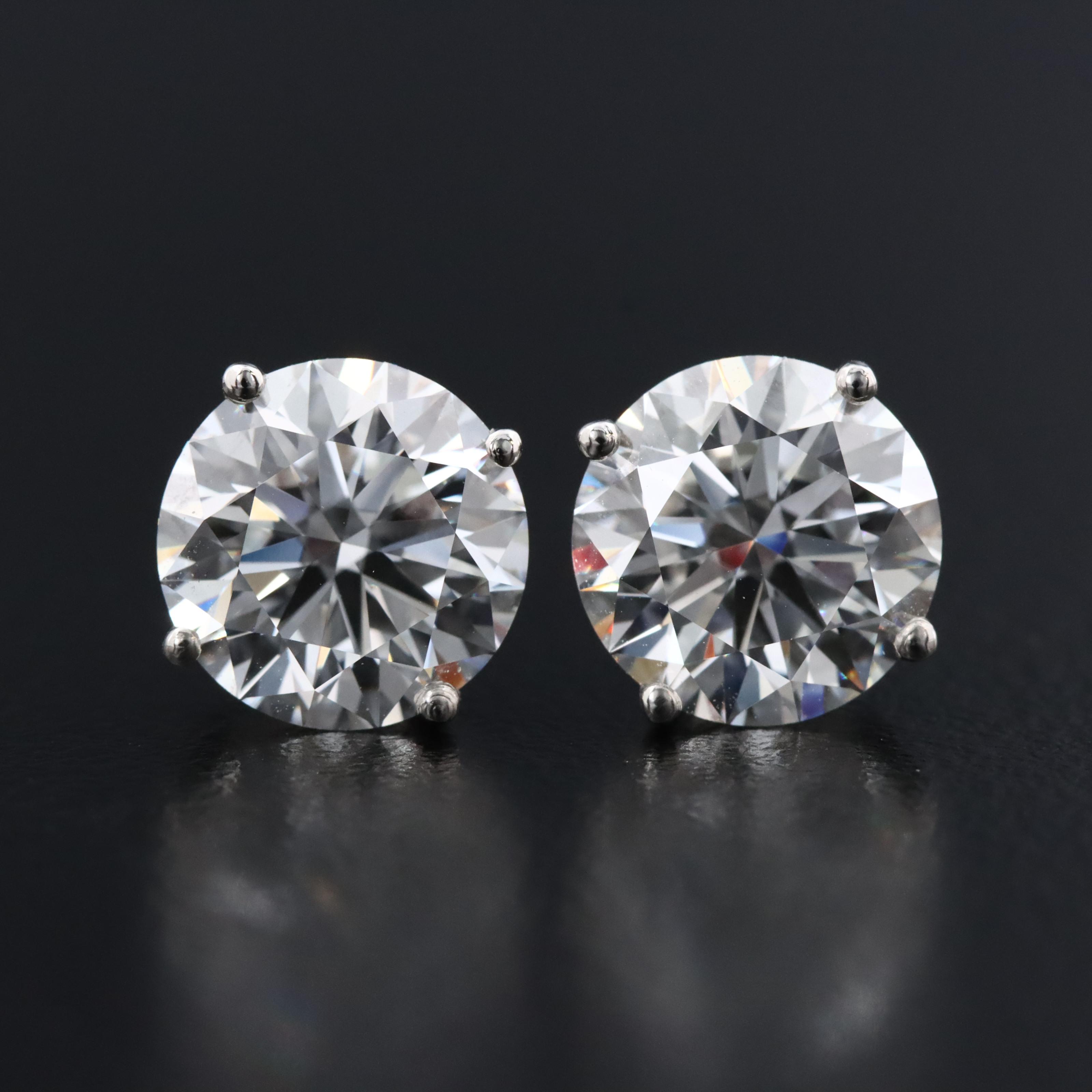 Platinum 4.00 CTW Lab Grown Diamond Stud Earrings with IGI Reports