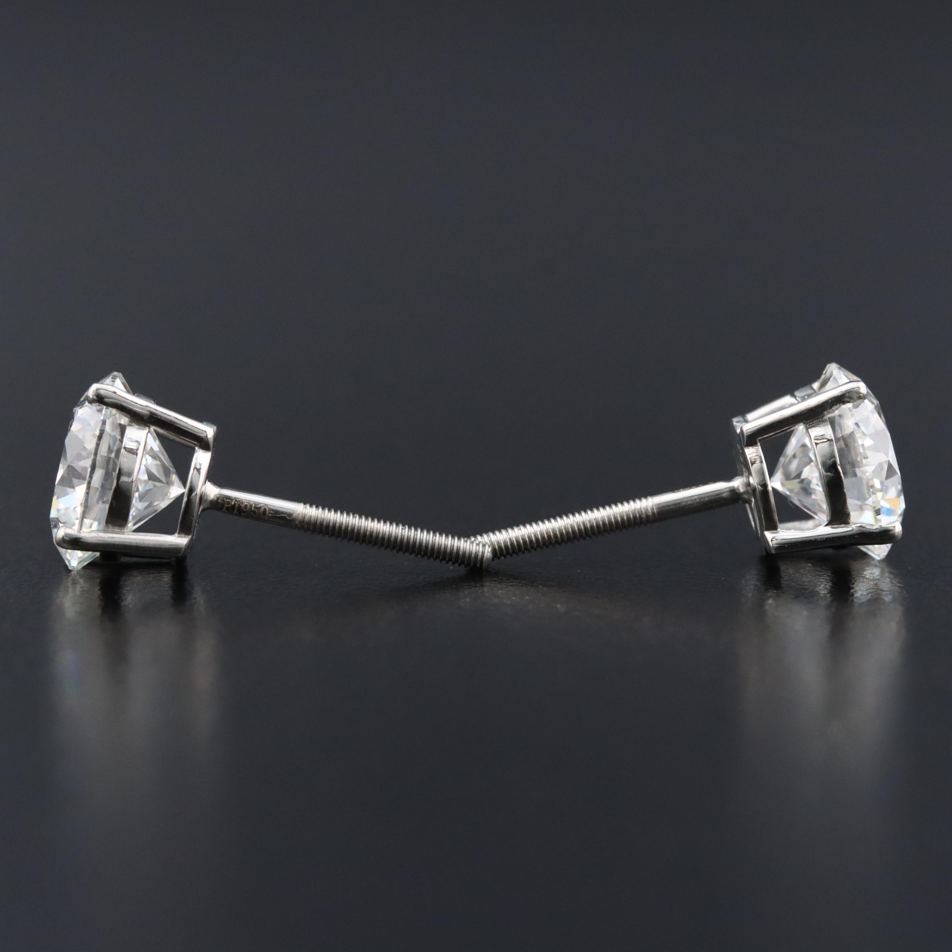 Platinum 4.00 CTW Lab Grown Diamond Stud Earrings with IGI Reports