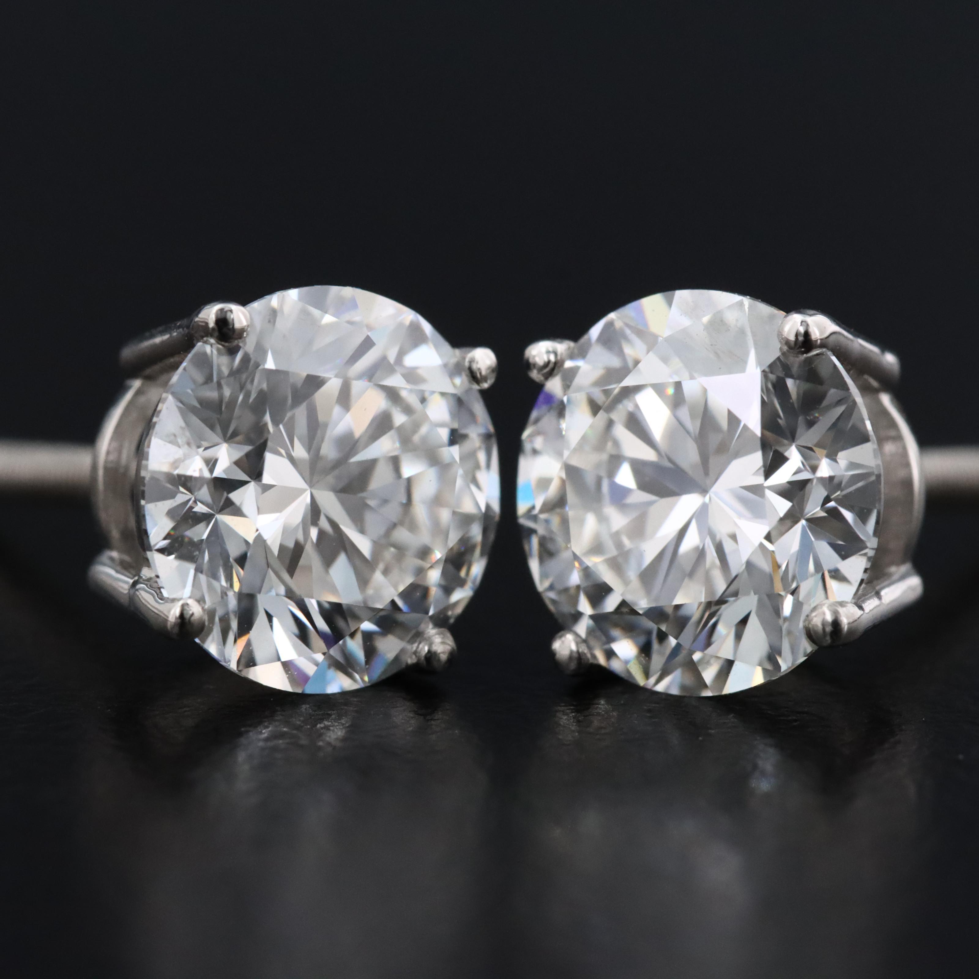 Platinum 4.00 CTW Lab Grown Diamond Stud Earrings with IGI Reports