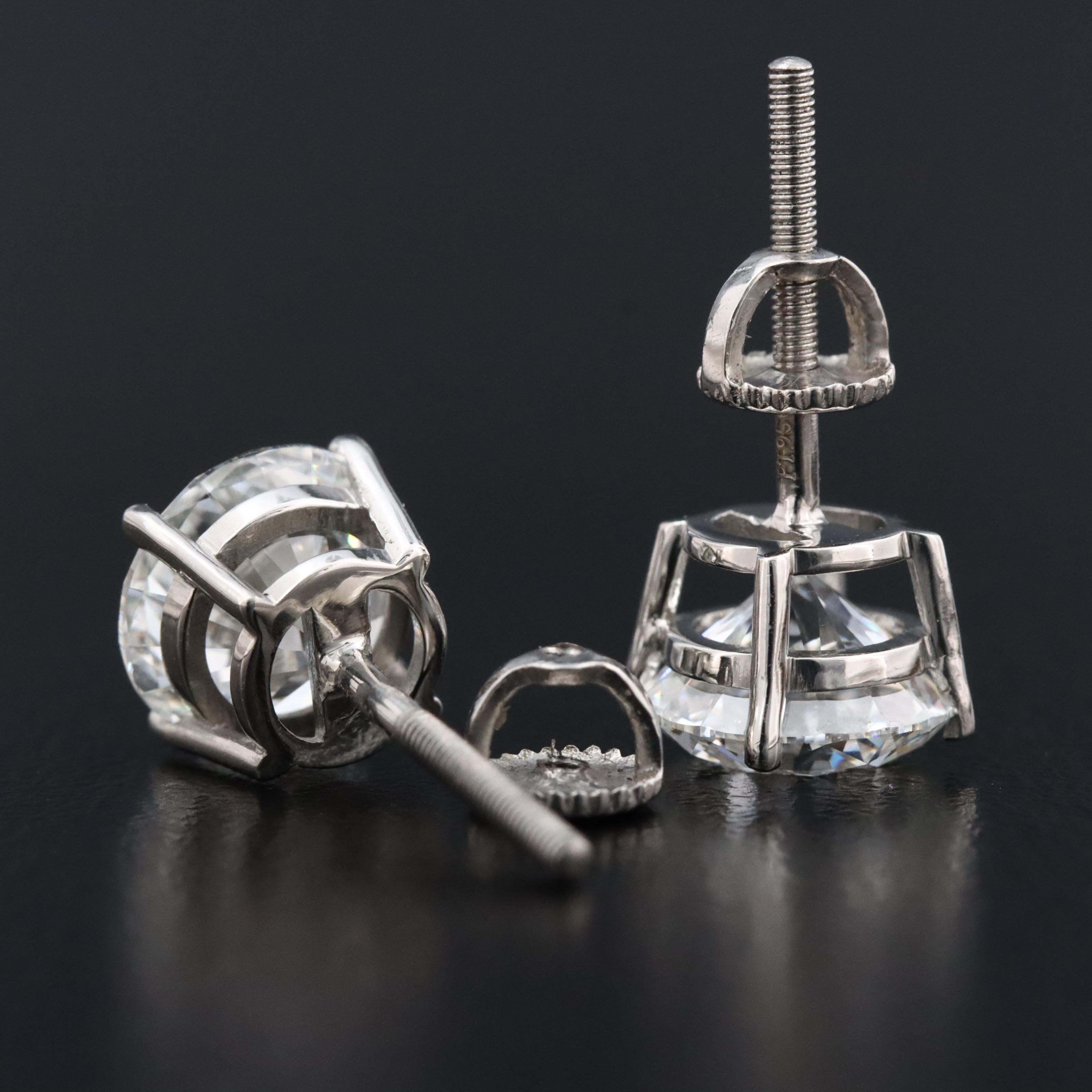 Platinum 4.00 CTW Lab Grown Diamond Stud Earrings with IGI Reports