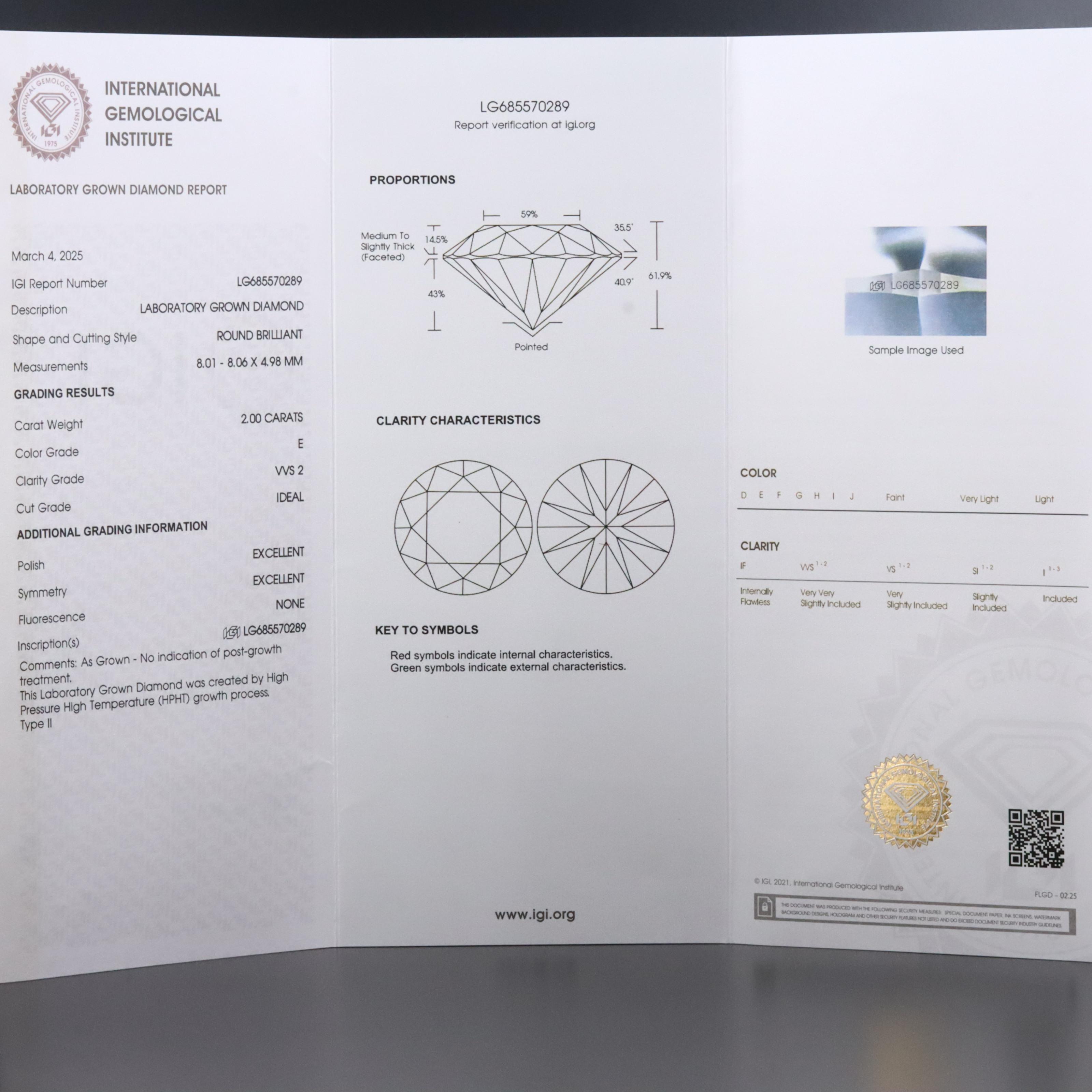 Platinum 4.00 CTW Lab Grown Diamond Stud Earrings with IGI Reports