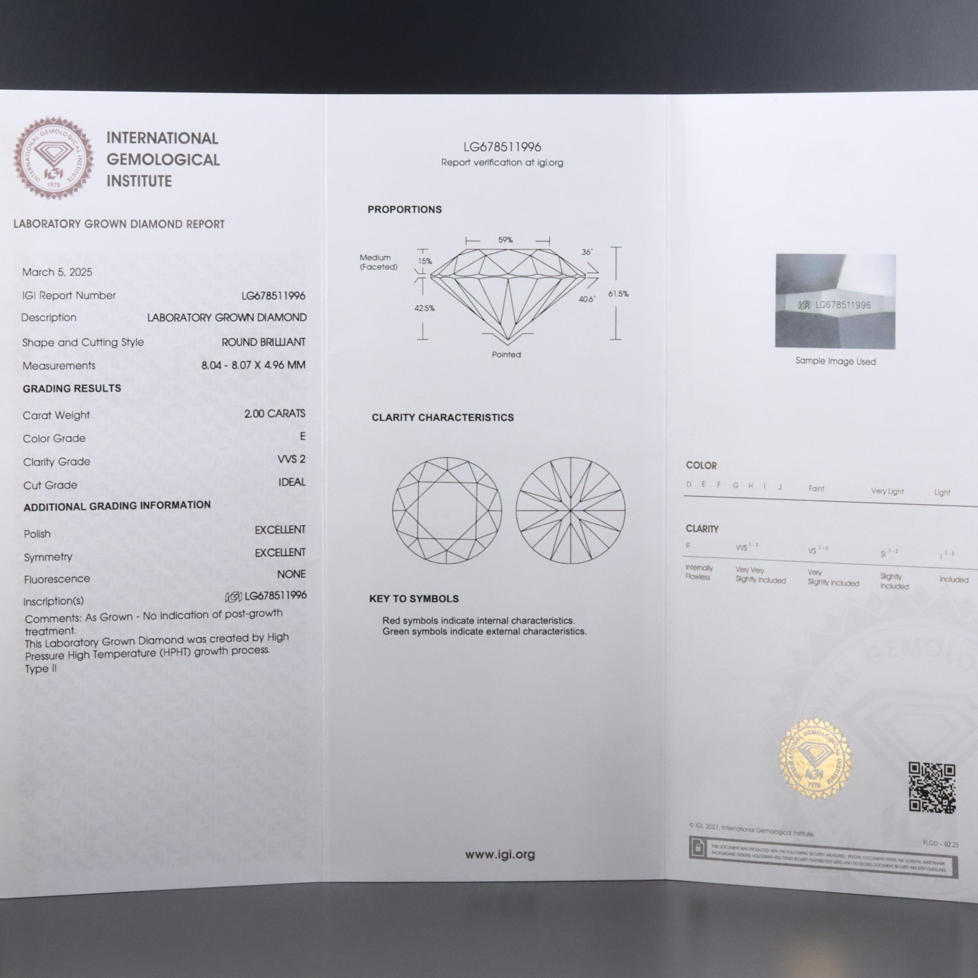 Platinum 4.00 CTW Lab Grown Diamond Stud Earrings with IGI Reports