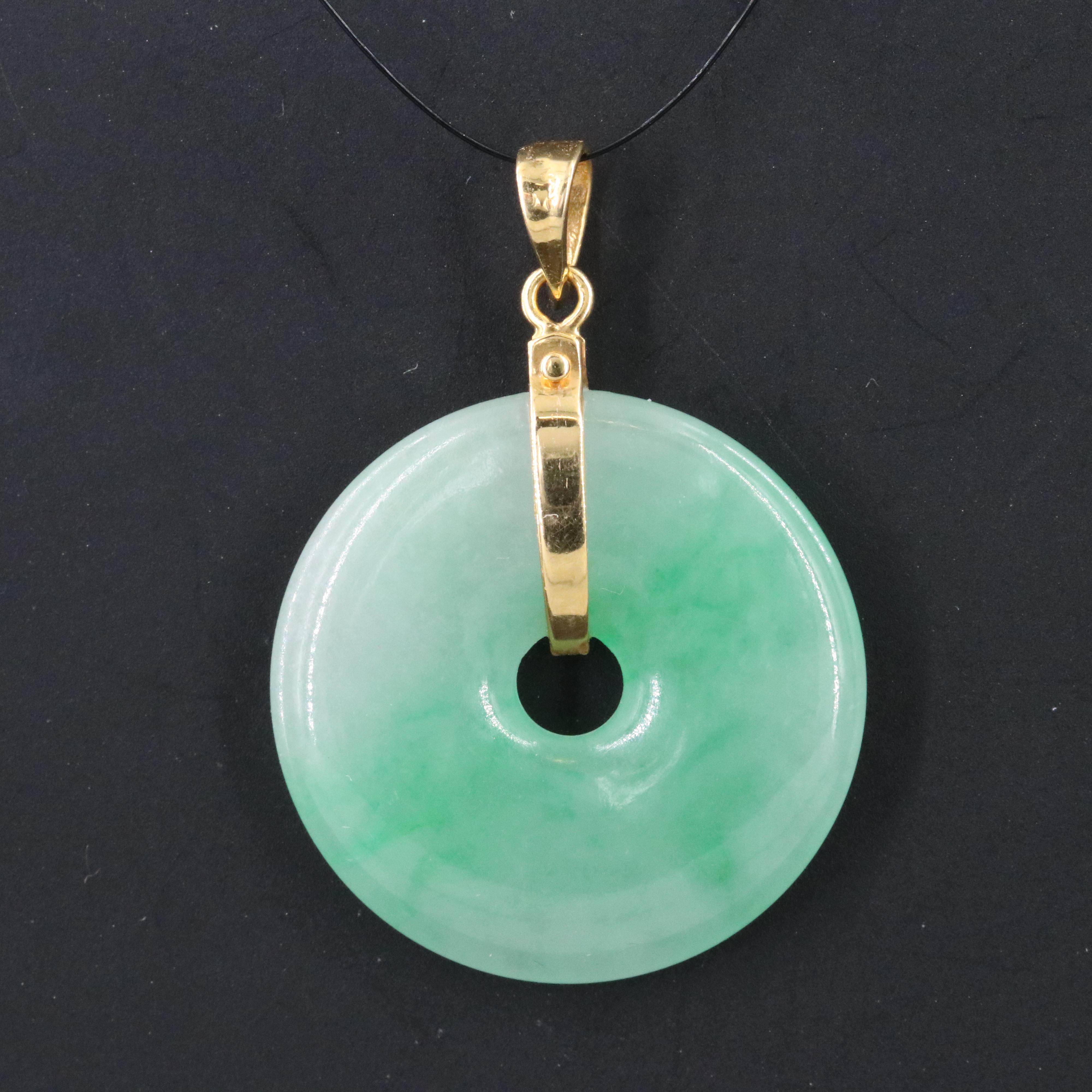 14K Jadeite Bi Pendant