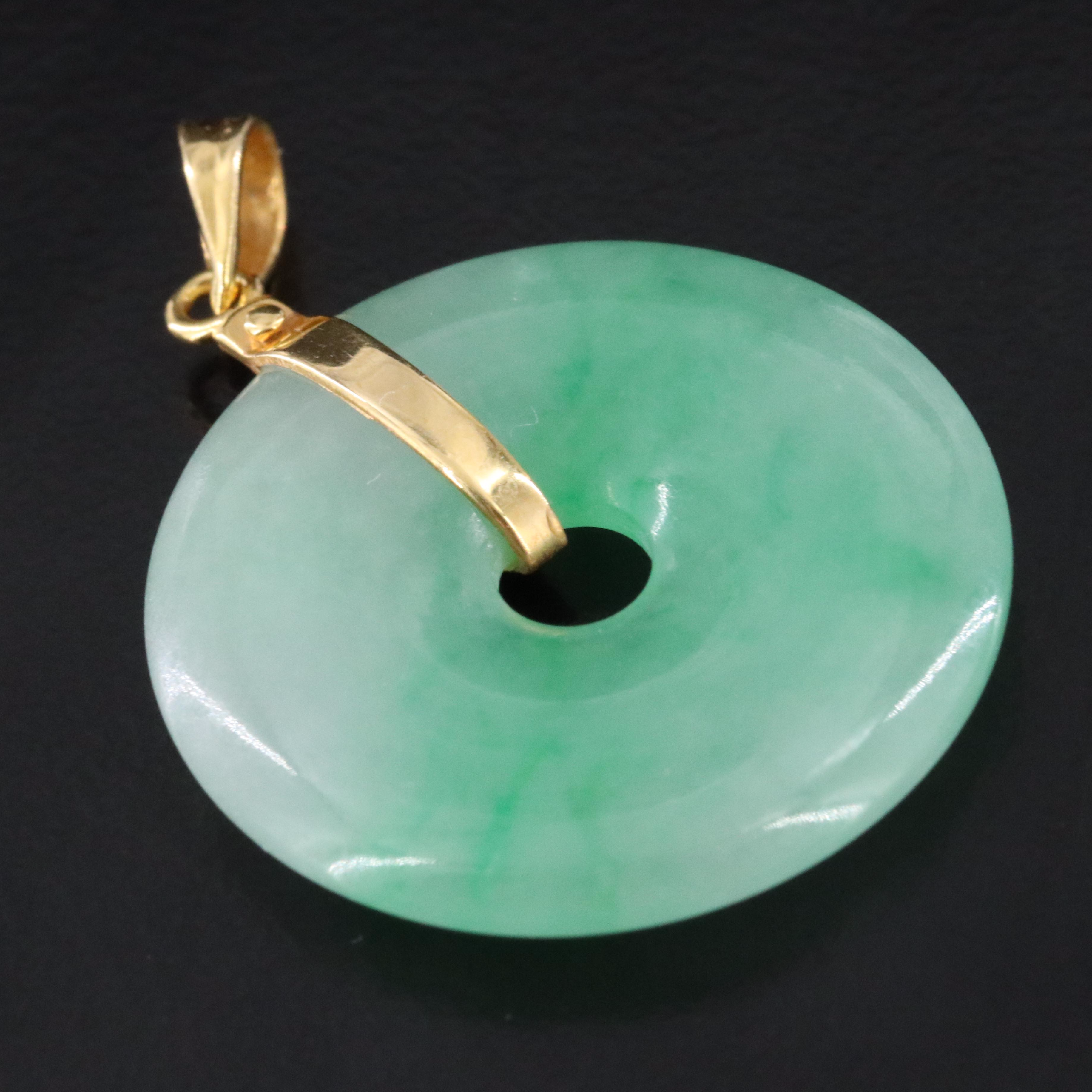 14K Jadeite Bi Pendant