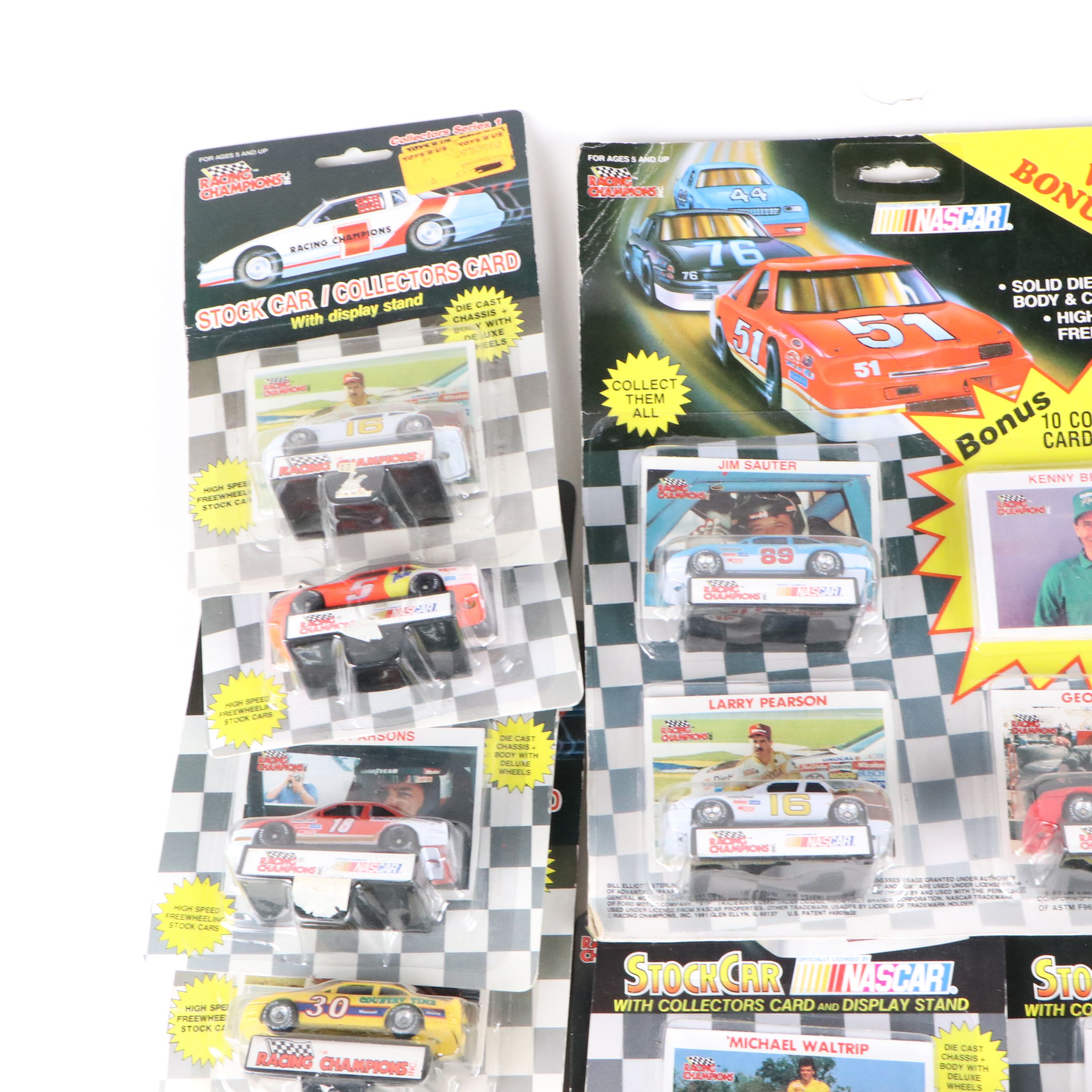NASCAR "Stock Car" Racing Champions Diecast Race Cars with Collectors Cards