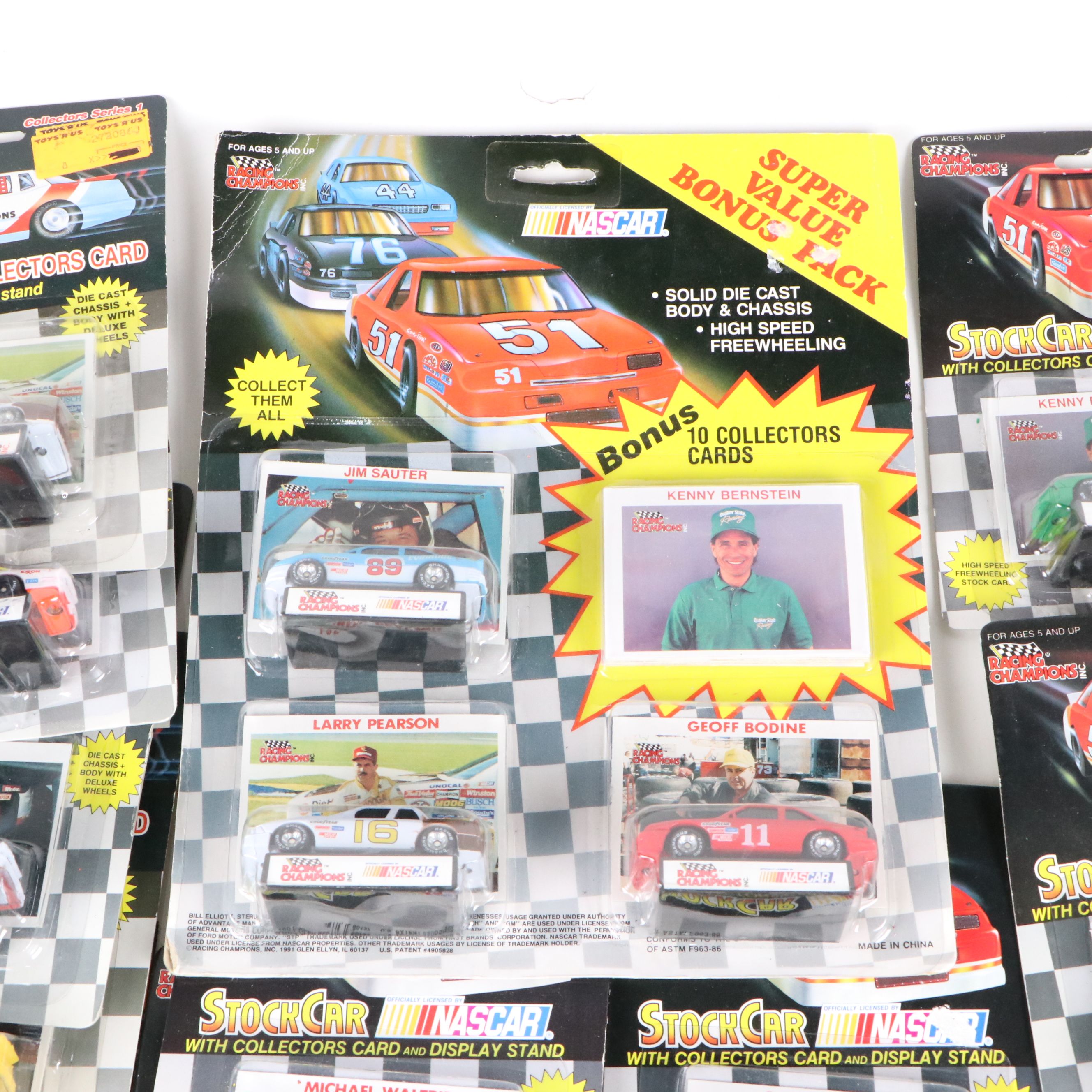 NASCAR "Stock Car" Racing Champions Diecast Race Cars with Collectors Cards
