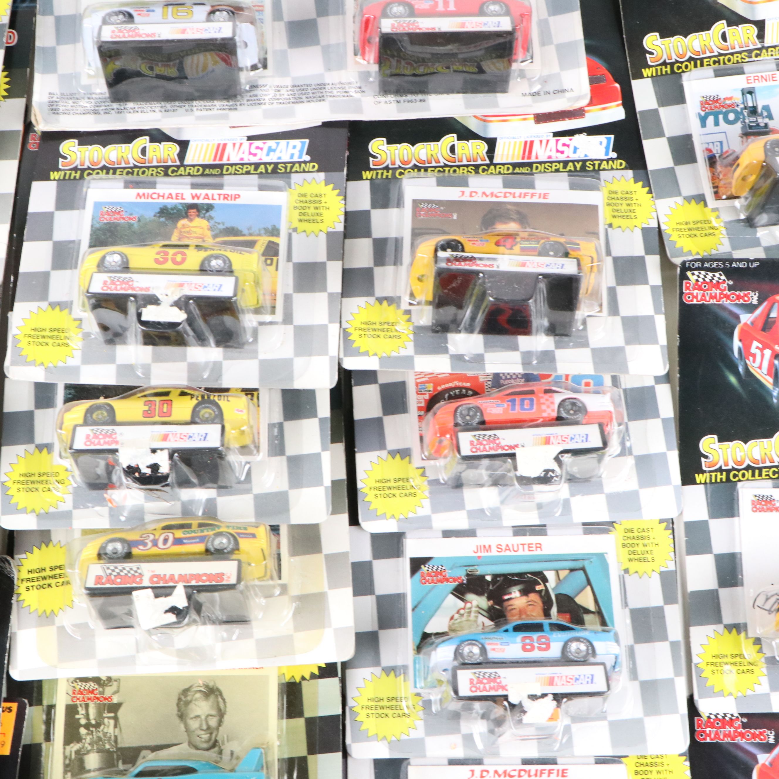 NASCAR "Stock Car" Racing Champions Diecast Race Cars with Collectors Cards