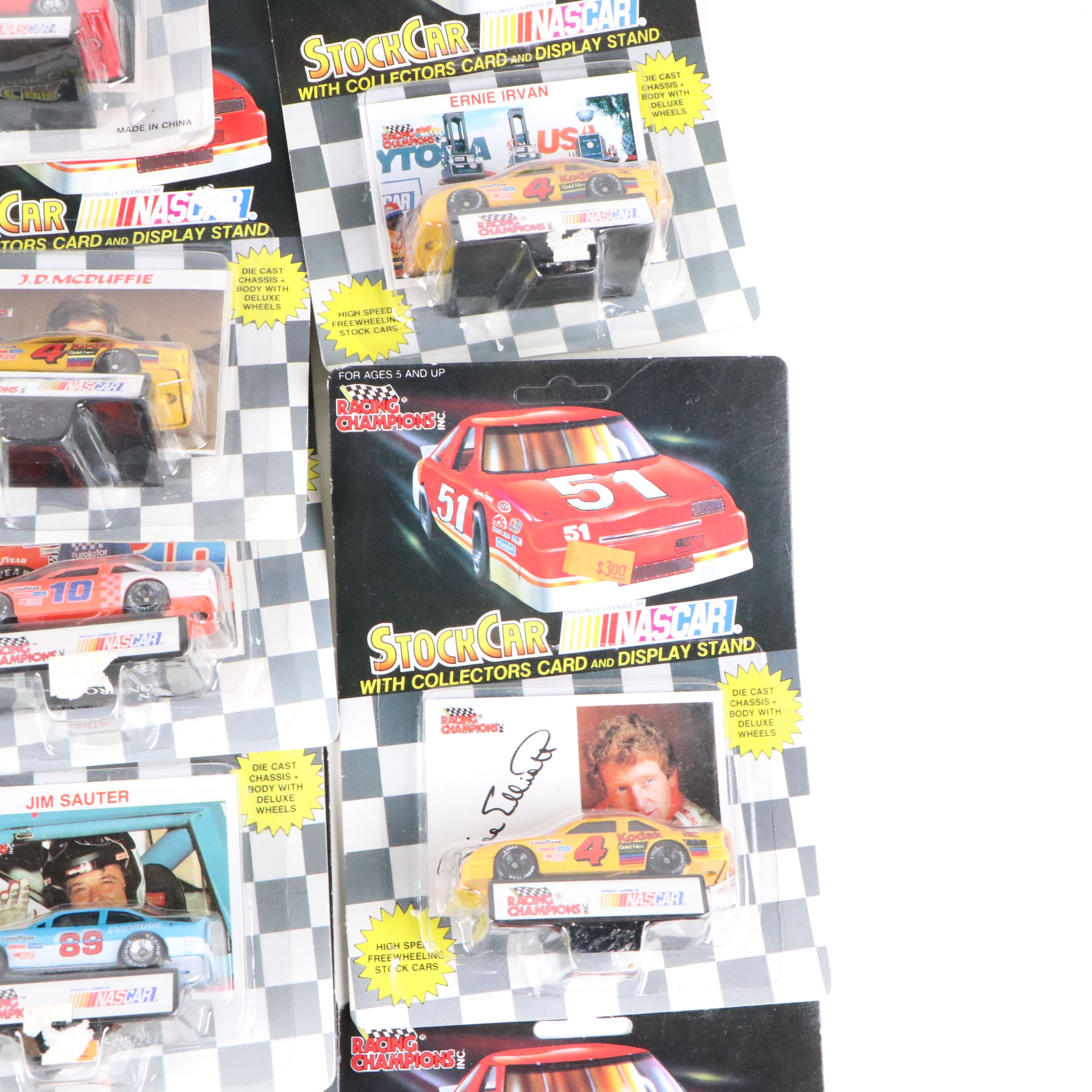 NASCAR "Stock Car" Racing Champions Diecast Race Cars with Collectors Cards