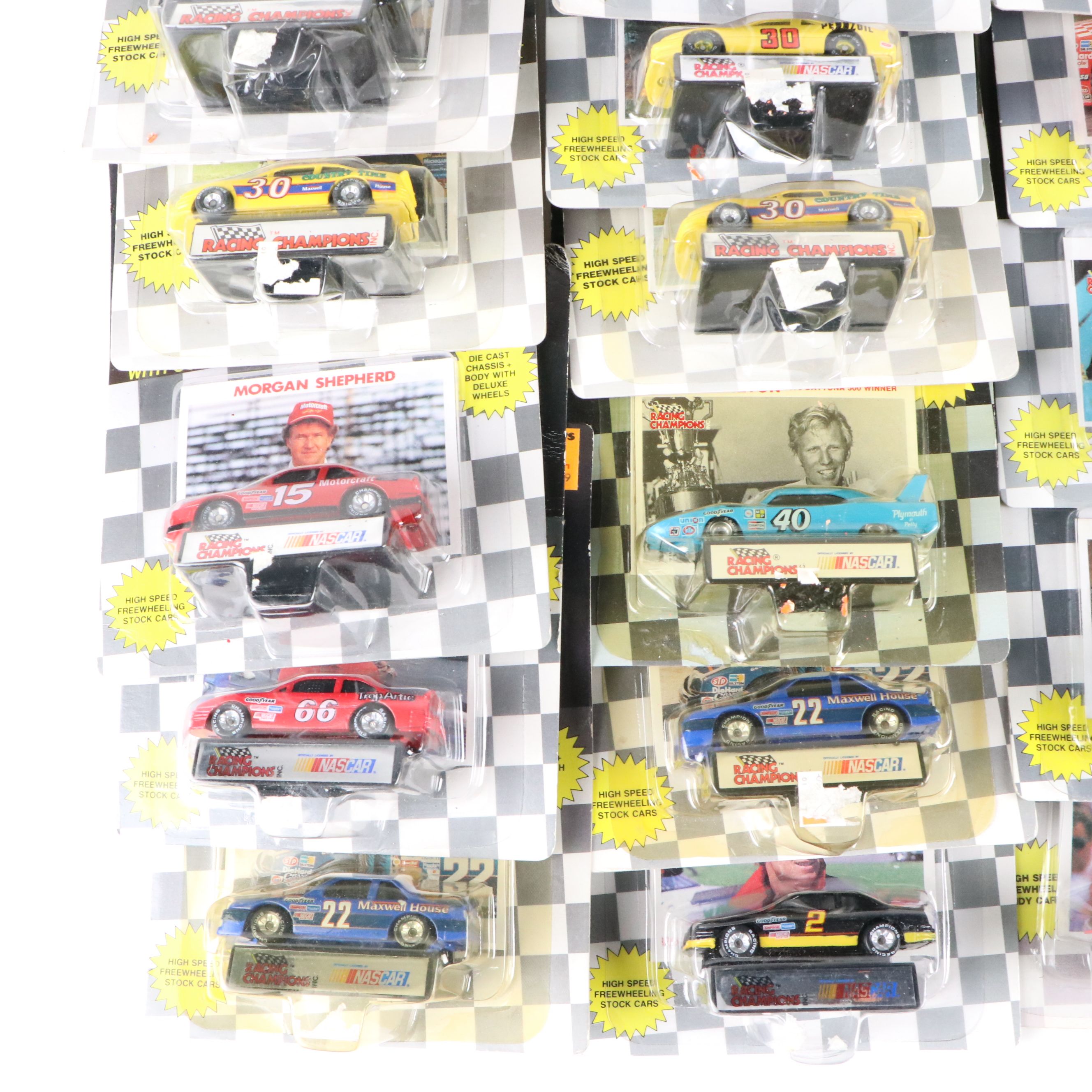 NASCAR "Stock Car" Racing Champions Diecast Race Cars with Collectors Cards