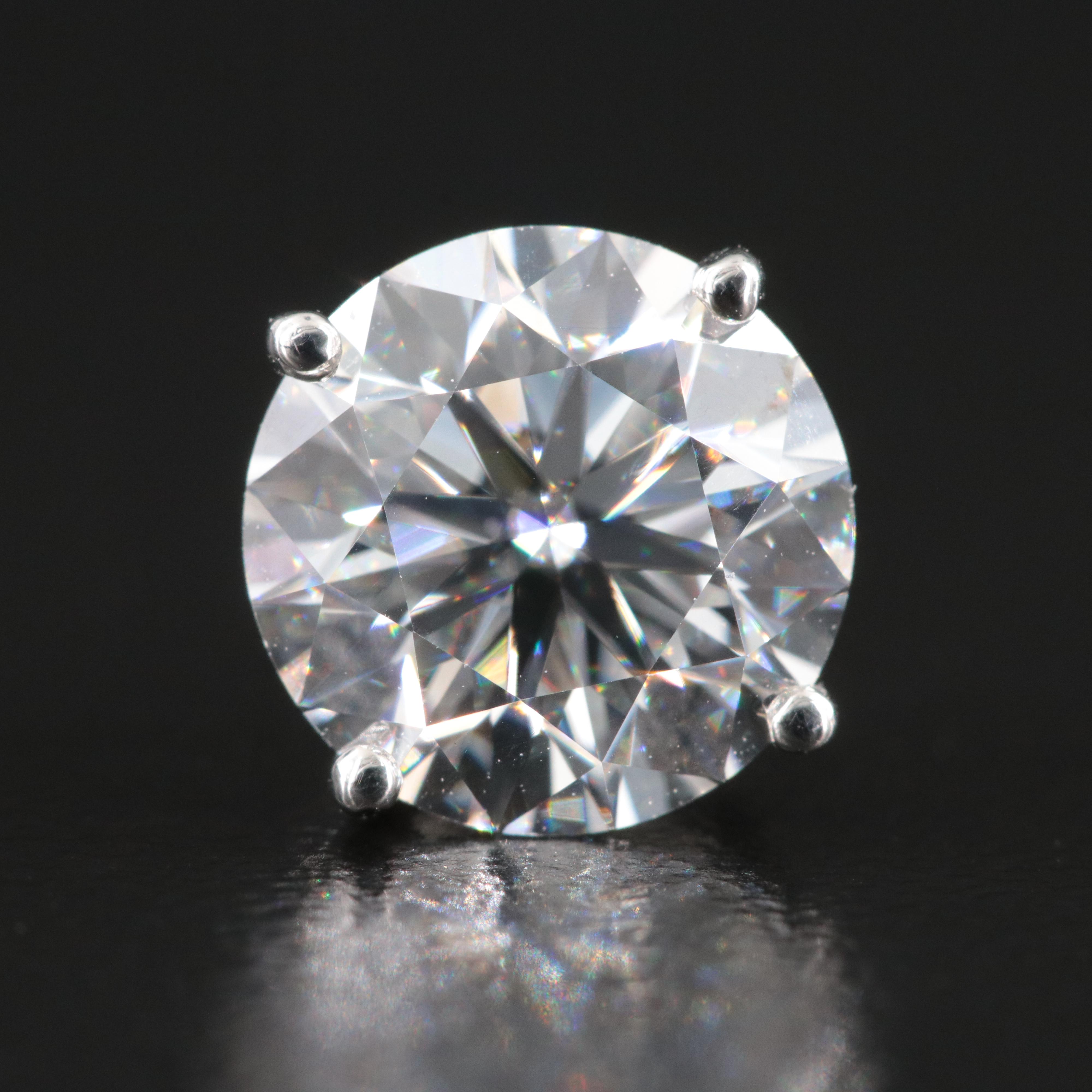 Platinum 4.00 CTW Lab Grown Diamond Solitaire Stud Earrings With IGI Reports