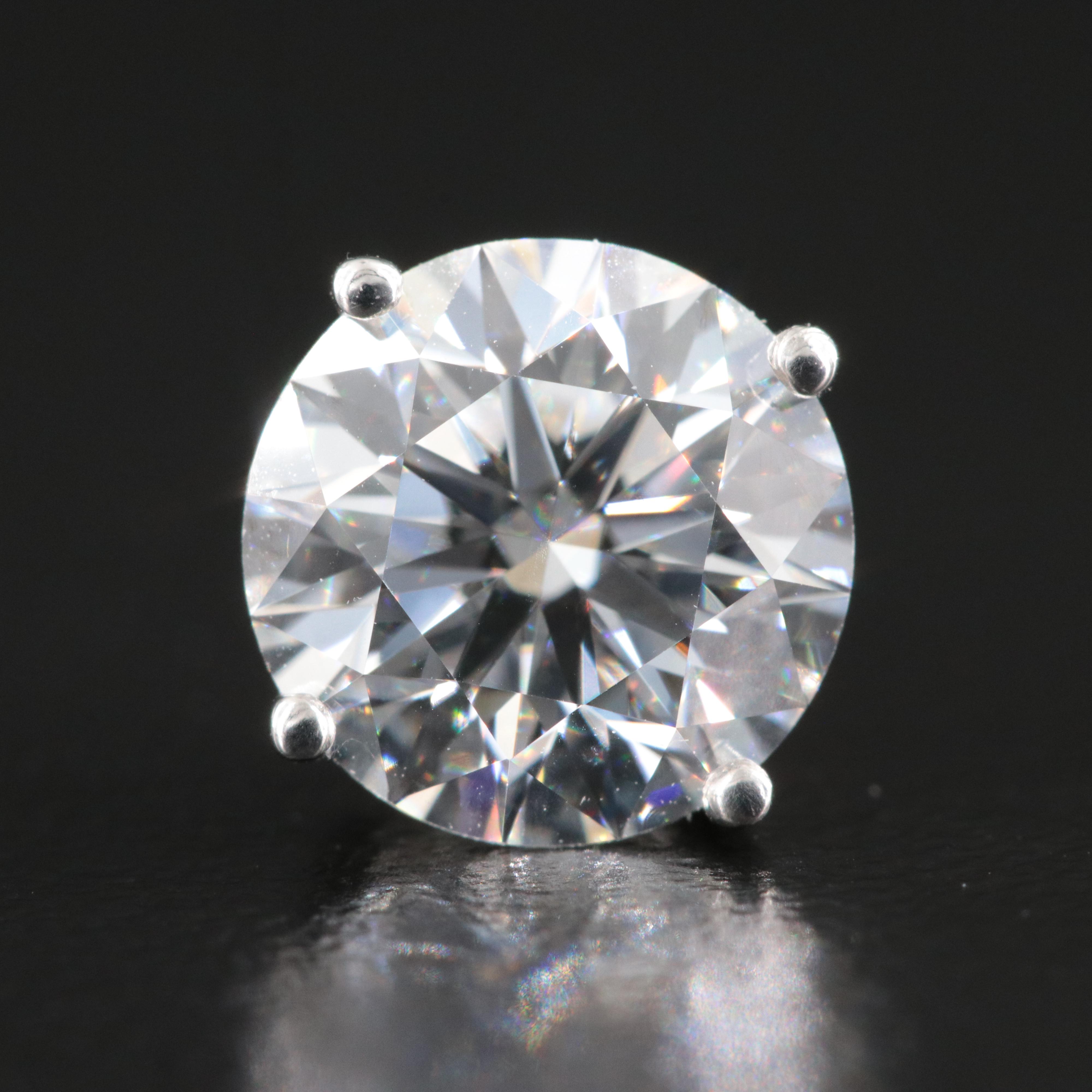 Platinum 4.00 CTW Lab Grown Diamond Solitaire Stud Earrings With IGI Reports