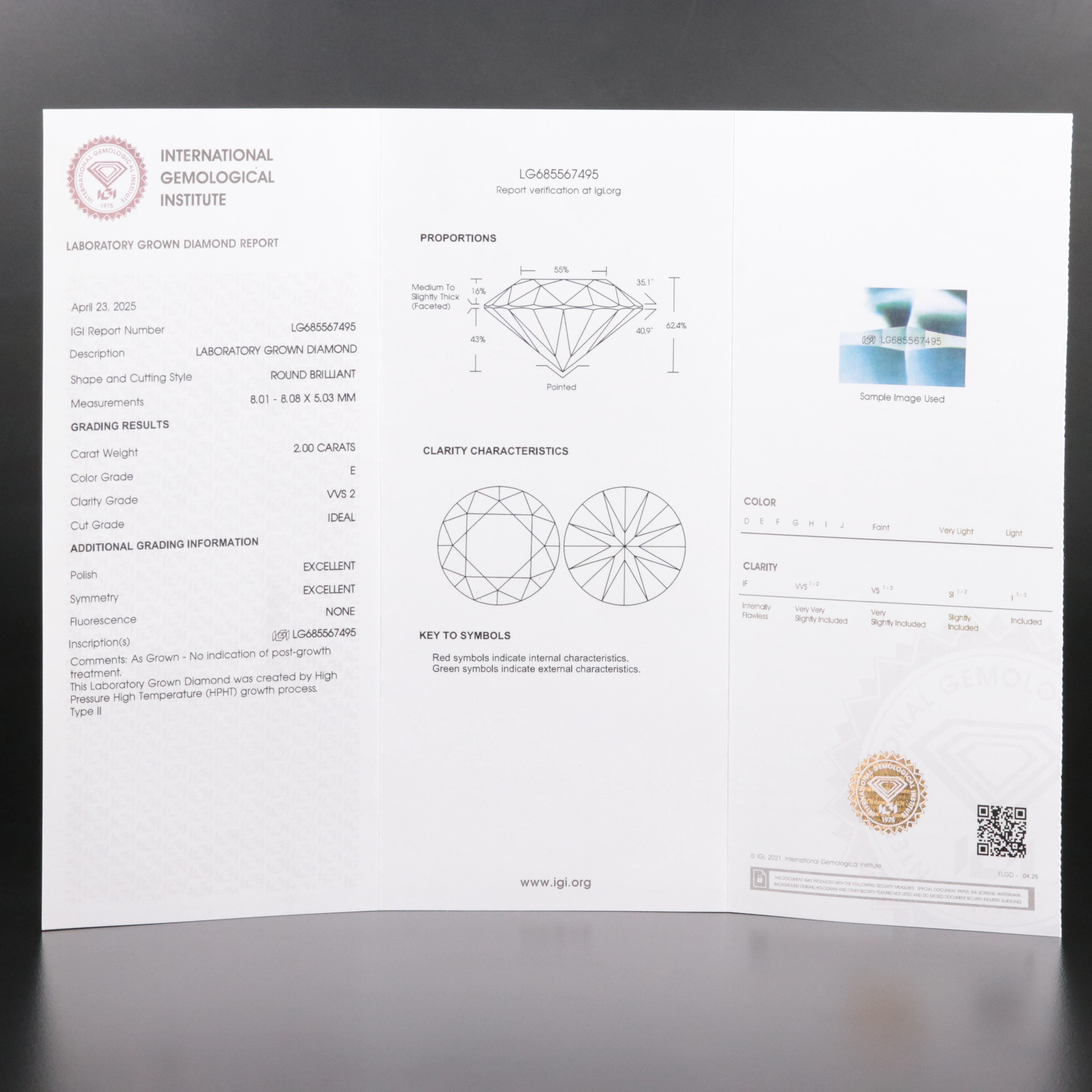 Platinum 4.00 CTW Lab Grown Diamond Solitaire Stud Earrings With IGI Reports