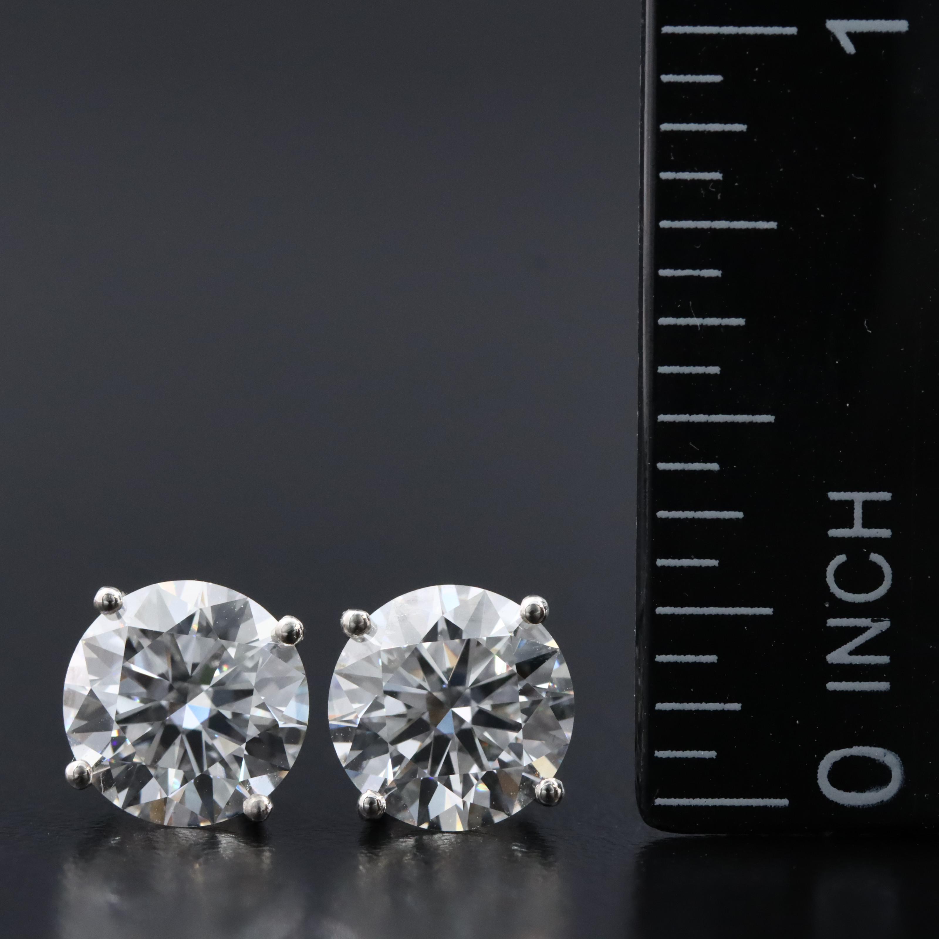 Platinum 4.01 CTW Lab Grown Diamond Stud Earrings with IGI Reports