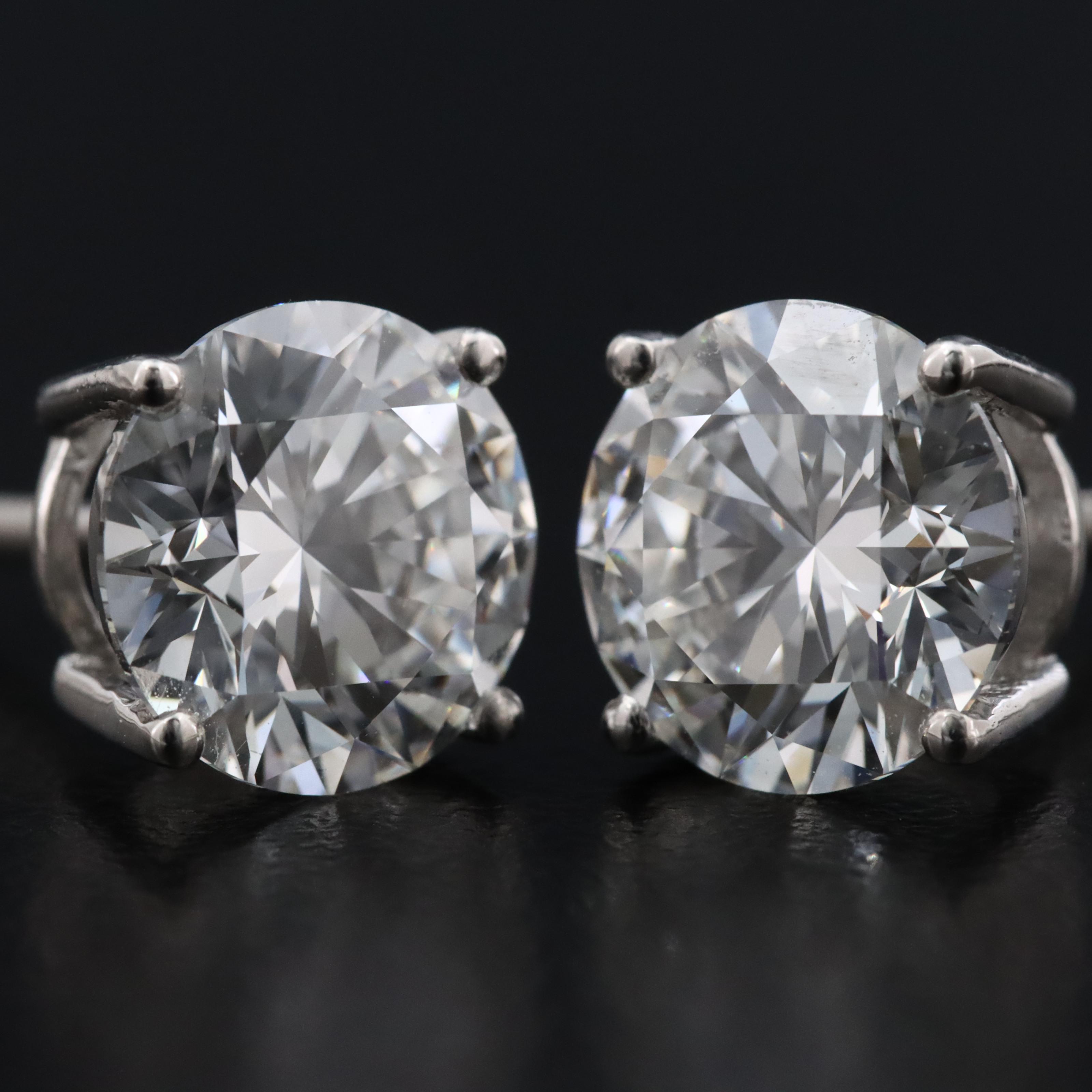 Platinum 4.01 CTW Lab Grown Diamond Stud Earrings with IGI Reports