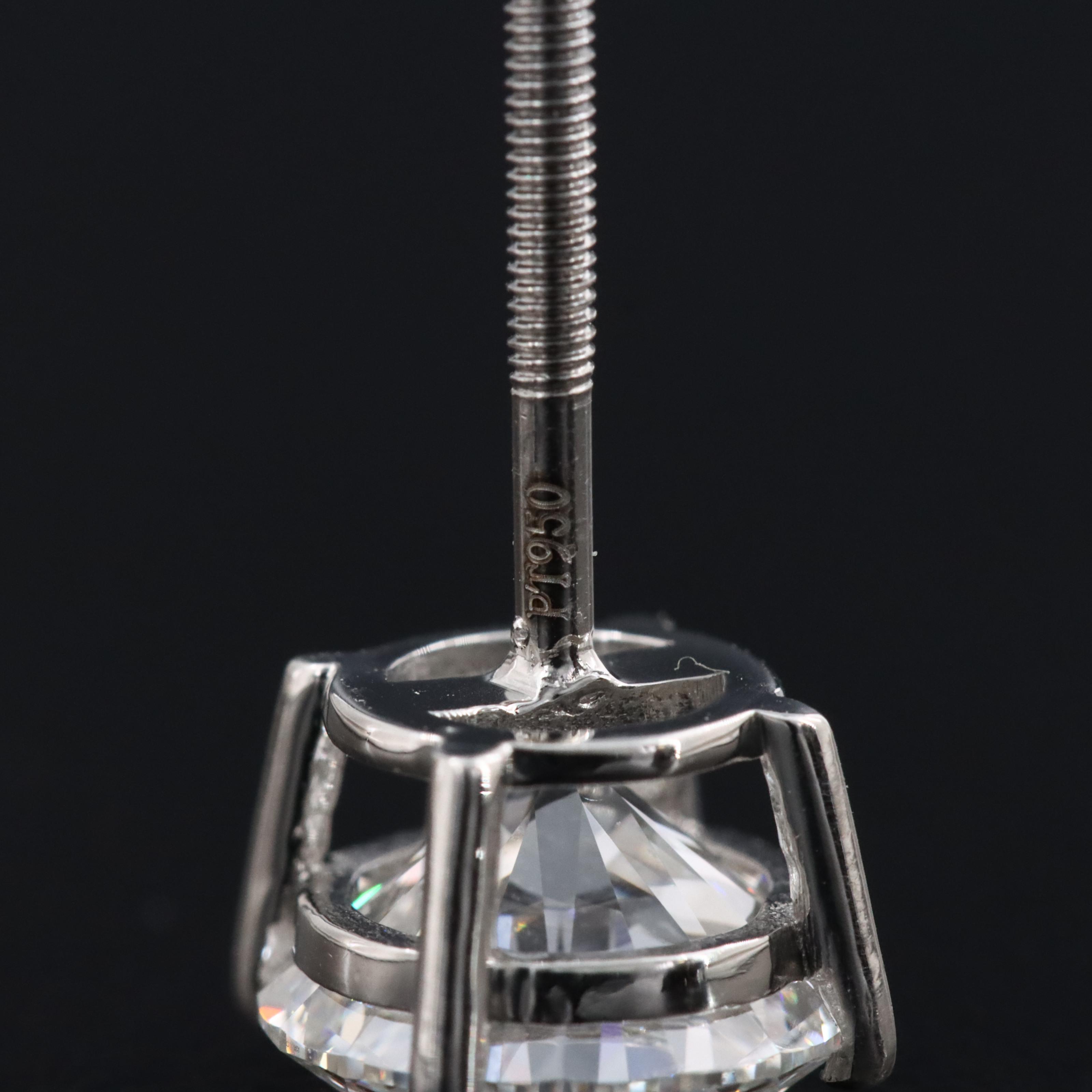 Platinum 4.01 CTW Lab Grown Diamond Stud Earrings with IGI Reports