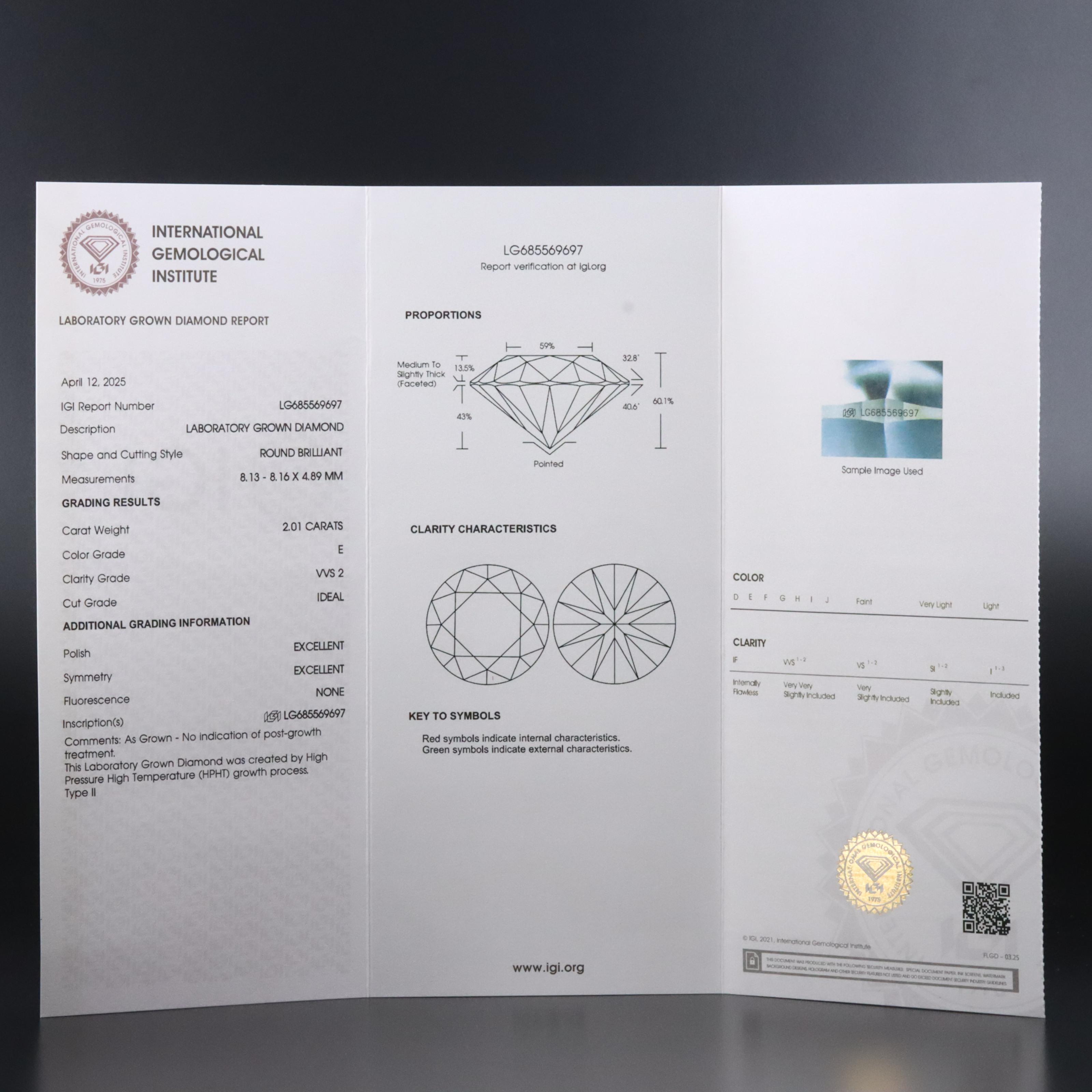 Platinum 4.01 CTW Lab Grown Diamond Stud Earrings with IGI Reports