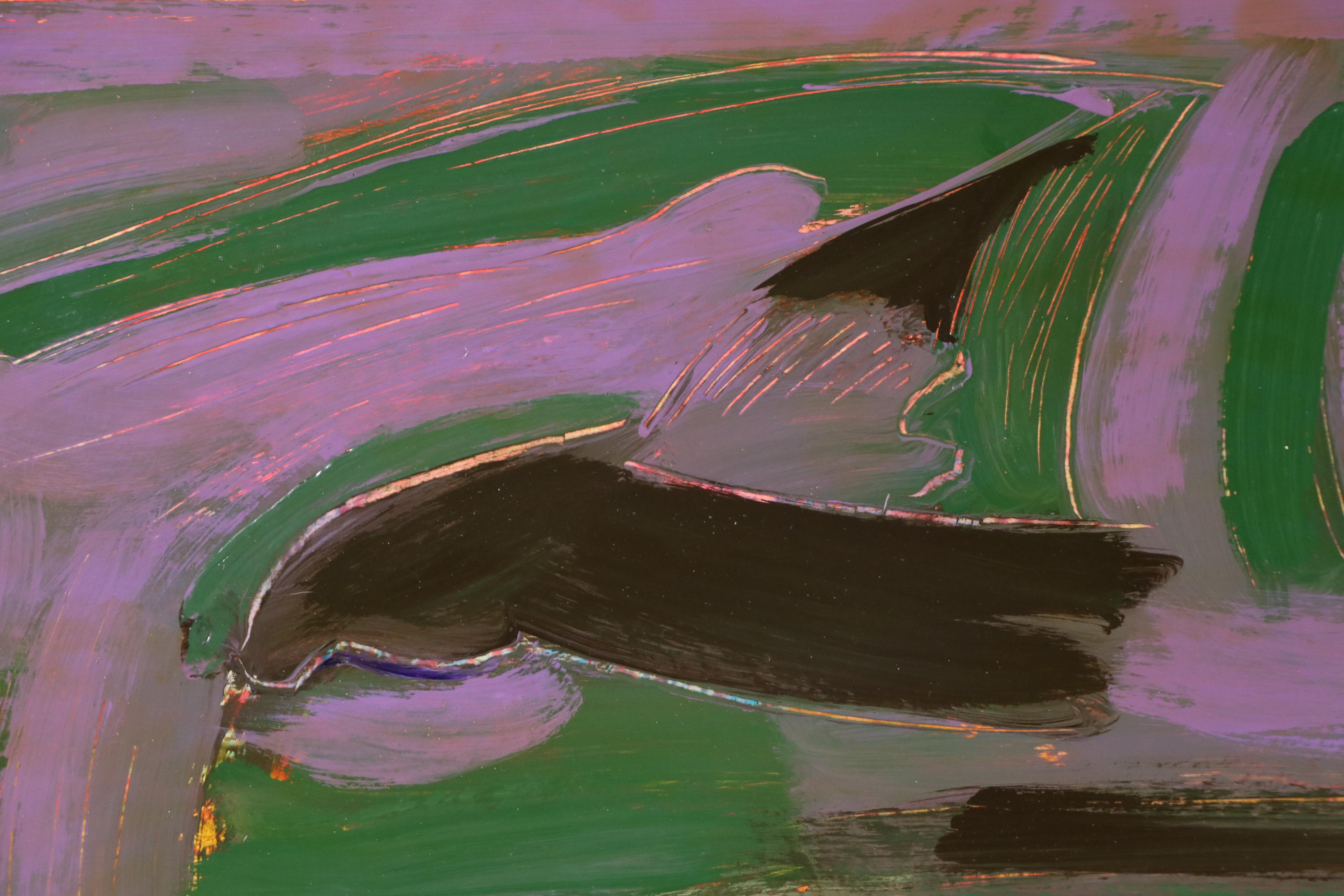 Harry Hilson Abstract Acrylic Painting, Late 20th Century