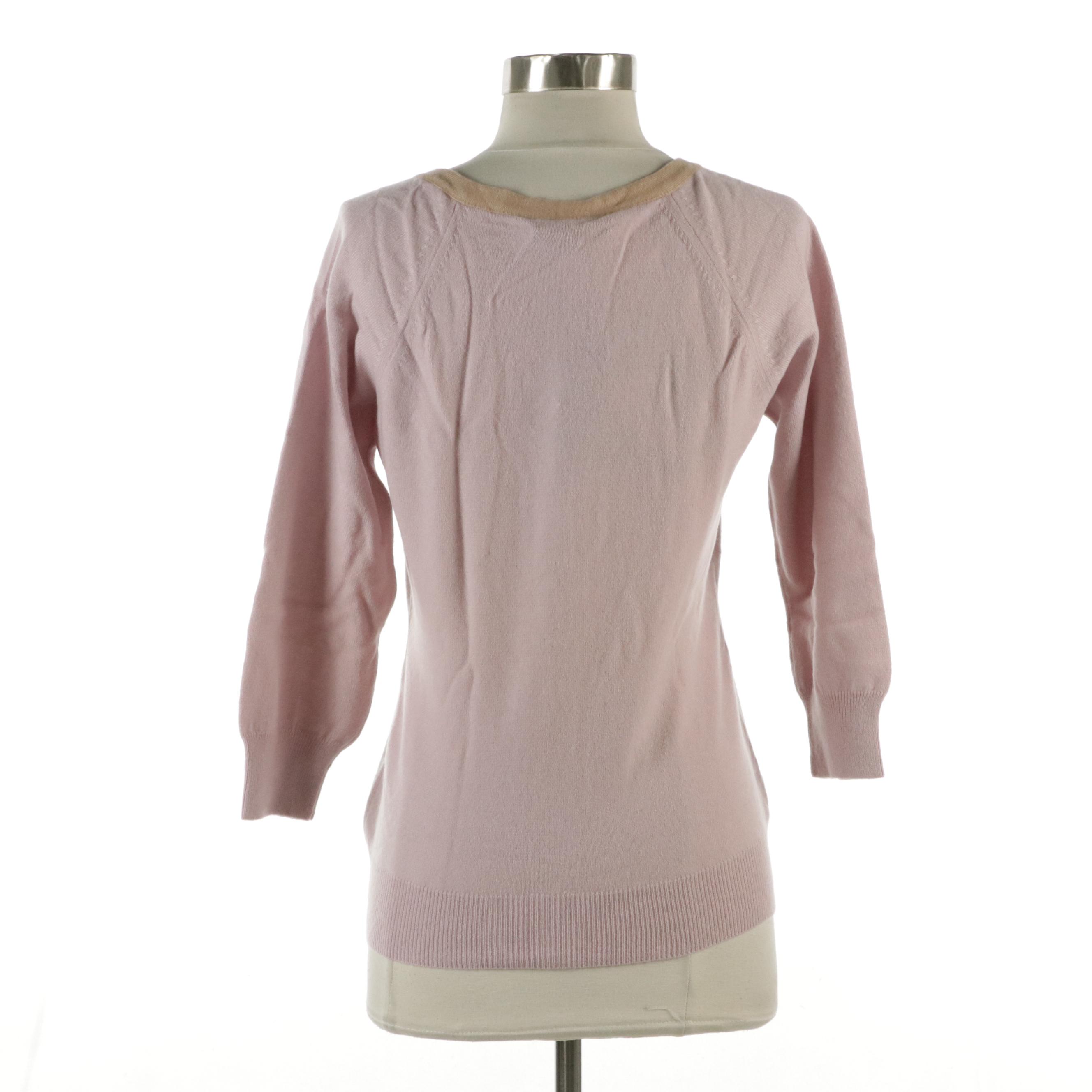 Dolce & Gabbana Lilac Cashmere Cardigan Sweater Floral Brooch Detail with Tags